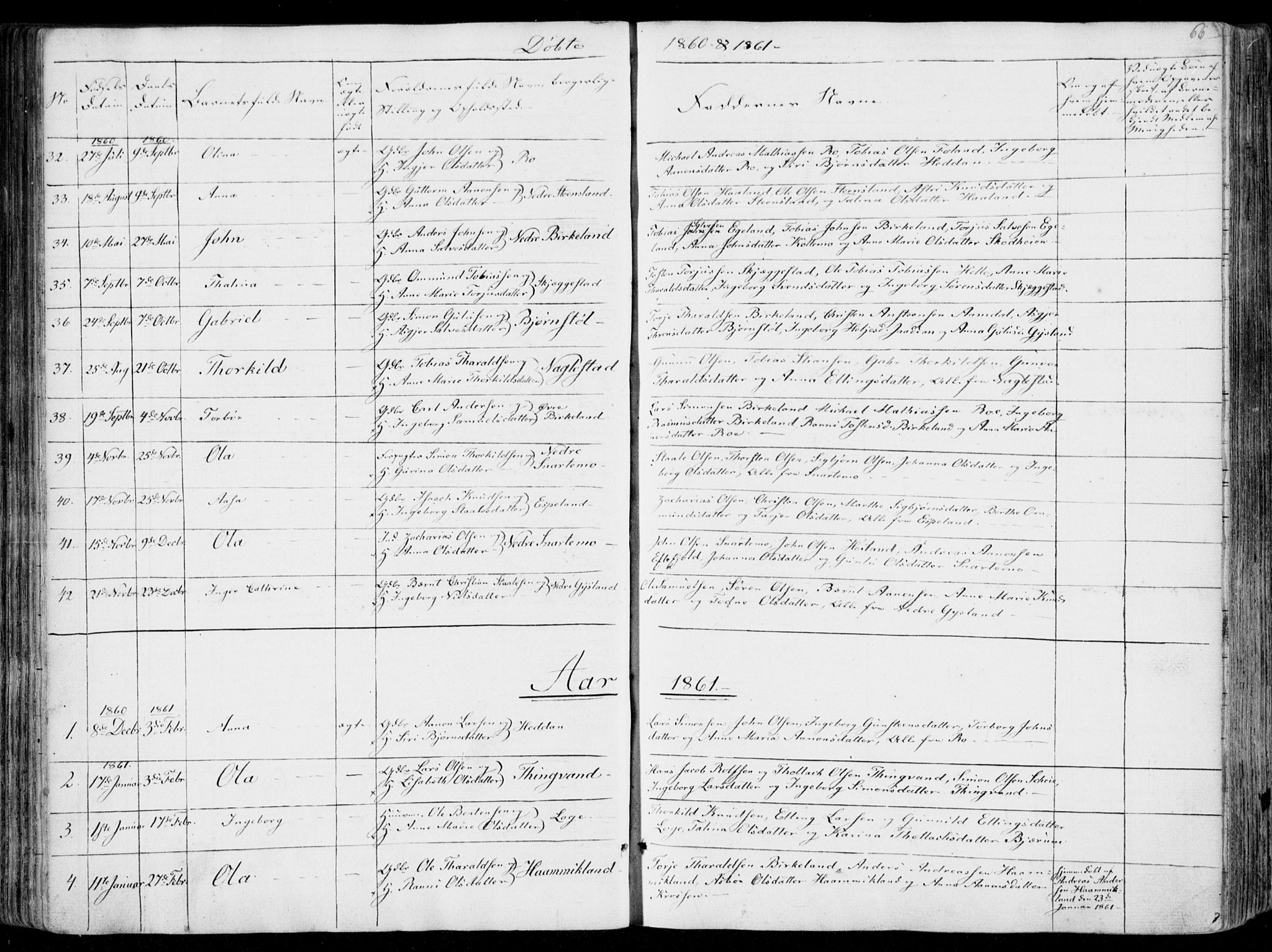 Hægebostad sokneprestkontor, SAK/1111-0024/F/Fa/Faa/L0004: Ministerialbok nr. A 4, 1834-1864, s. 66
