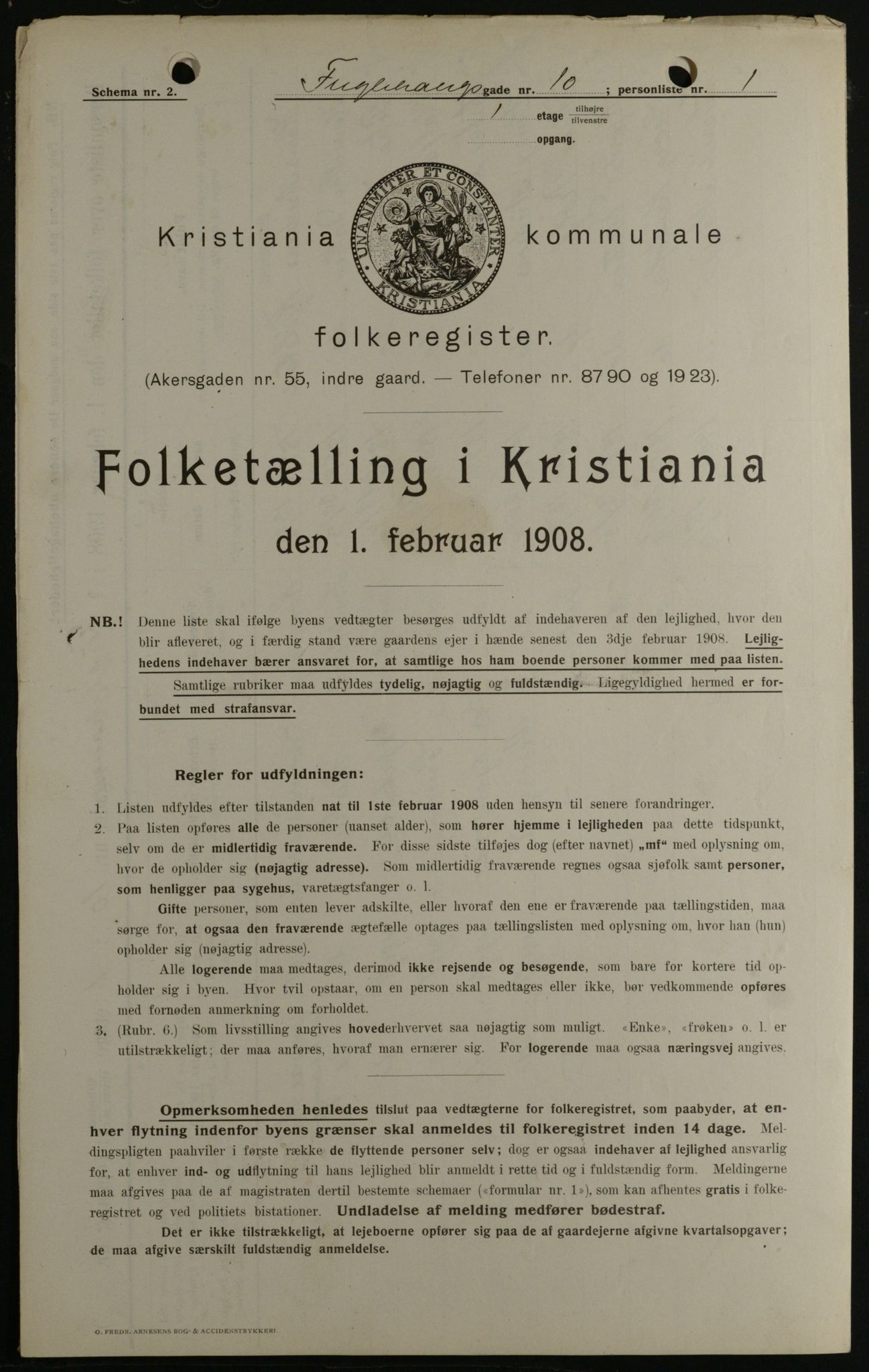 OBA, Kommunal folketelling 1.2.1908 for Kristiania kjøpstad, 1908, s. 25614