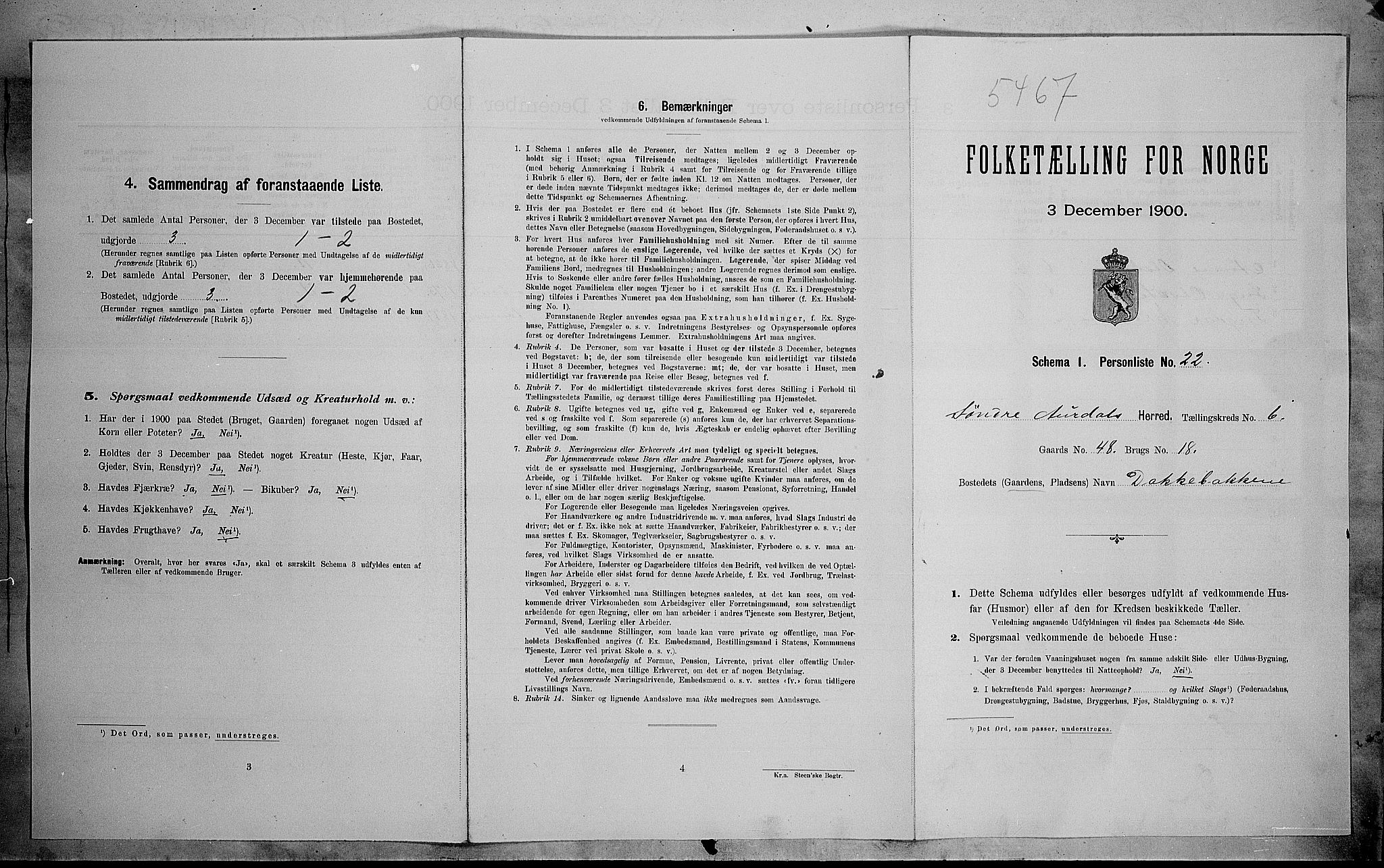 SAH, Folketelling 1900 for 0540 Sør-Aurdal herred, 1900, s. 700