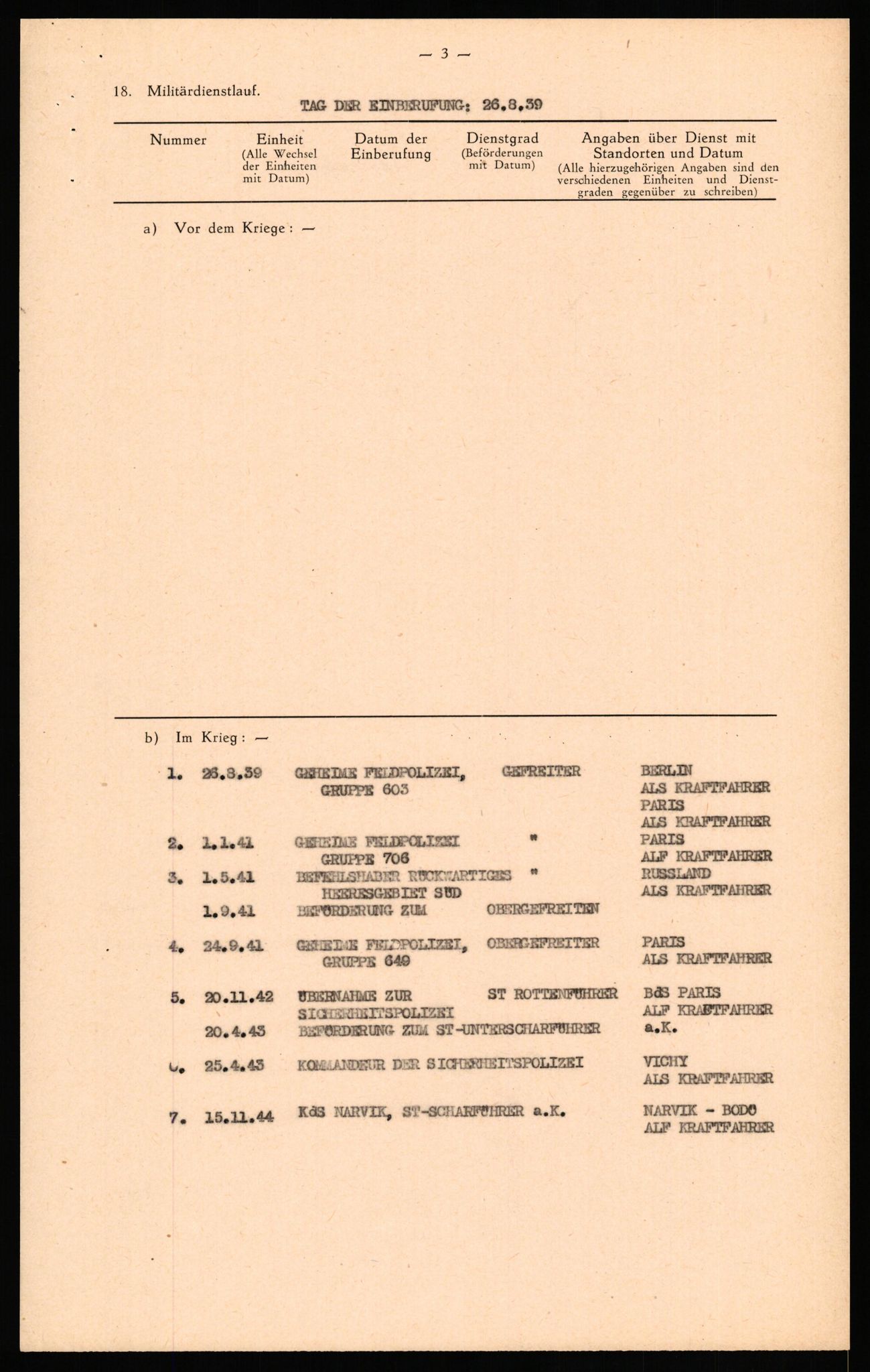 Forsvaret, Forsvarets overkommando II, AV/RA-RAFA-3915/D/Db/L0033: CI Questionaires. Tyske okkupasjonsstyrker i Norge. Tyskere., 1945-1946, s. 399