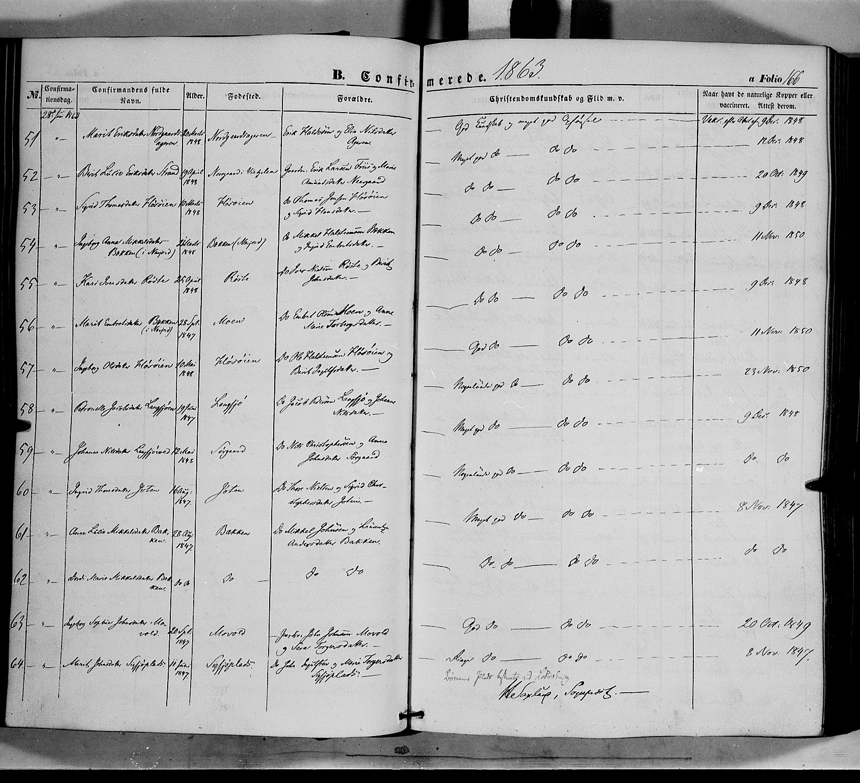 Tolga prestekontor, AV/SAH-PREST-062/K/L0006: Ministerialbok nr. 6, 1852-1876, s. 166