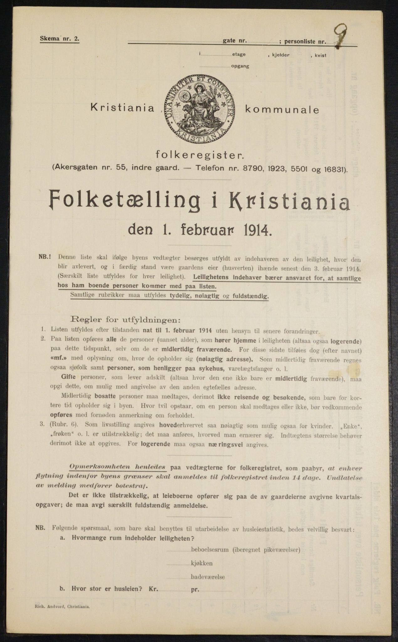 OBA, Kommunal folketelling 1.2.1914 for Kristiania, 1914, s. 78574