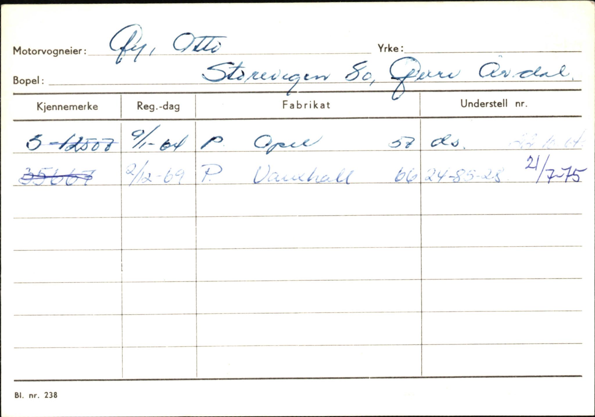 Statens vegvesen, Sogn og Fjordane vegkontor, AV/SAB-A-5301/4/F/L0146: Registerkort Årdal R-Å samt diverse kort, 1945-1975, s. 1722