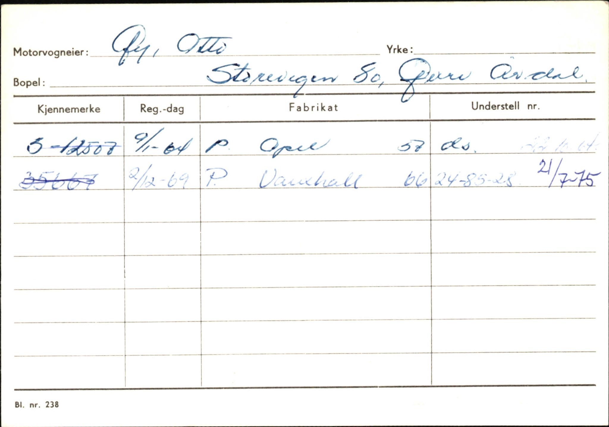 Statens vegvesen, Sogn og Fjordane vegkontor, SAB/A-5301/4/F/L0146: Registerkort Årdal R-Å samt diverse kort, 1945-1975, s. 1722