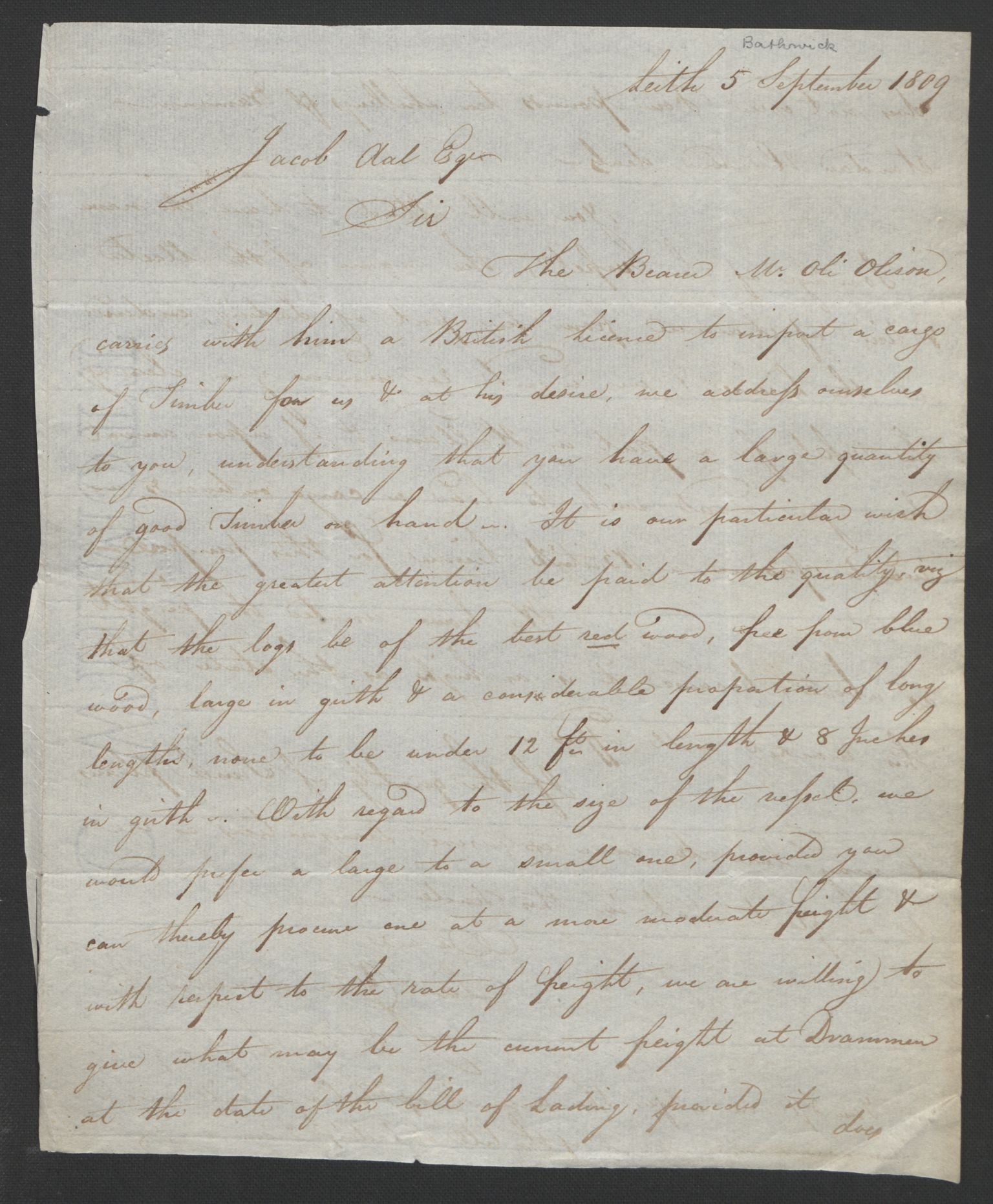 Faye, Andreas, AV/RA-PA-0015/F/Fh/L0026/0001: -- / Smaa-bidrag til Norges historie i det 19de aarhundrede. Særlig brev til J. Aall 1808-1810 og 1815. Endel pakker in folio, s. 43