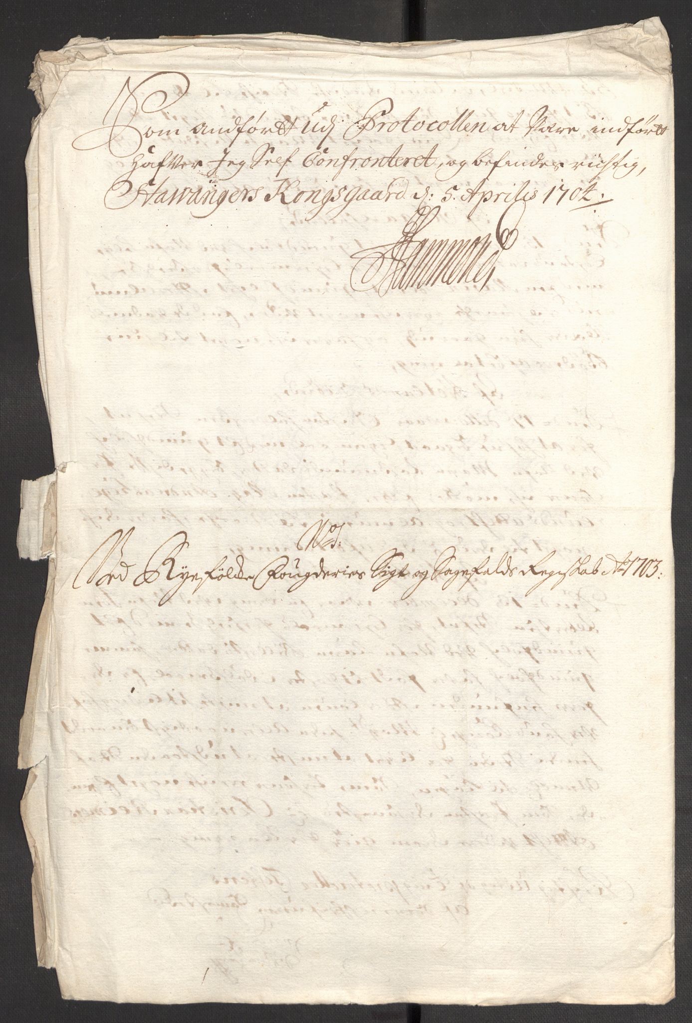 Rentekammeret inntil 1814, Reviderte regnskaper, Fogderegnskap, RA/EA-4092/R47/L2860: Fogderegnskap Ryfylke, 1703-1705, s. 36