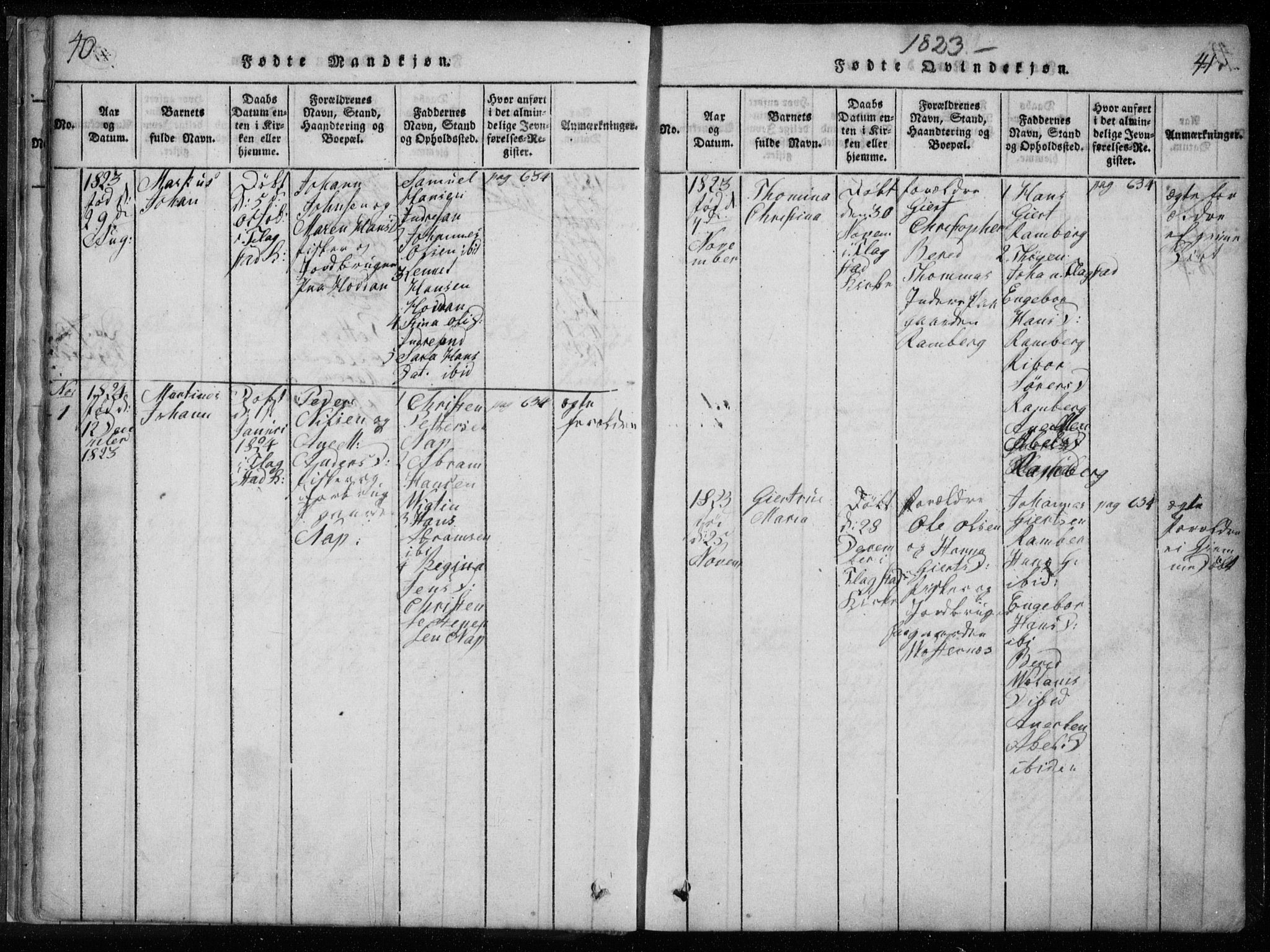 Ministerialprotokoller, klokkerbøker og fødselsregistre - Nordland, SAT/A-1459/885/L1201: Ministerialbok nr. 885A02, 1820-1837, s. 40-41