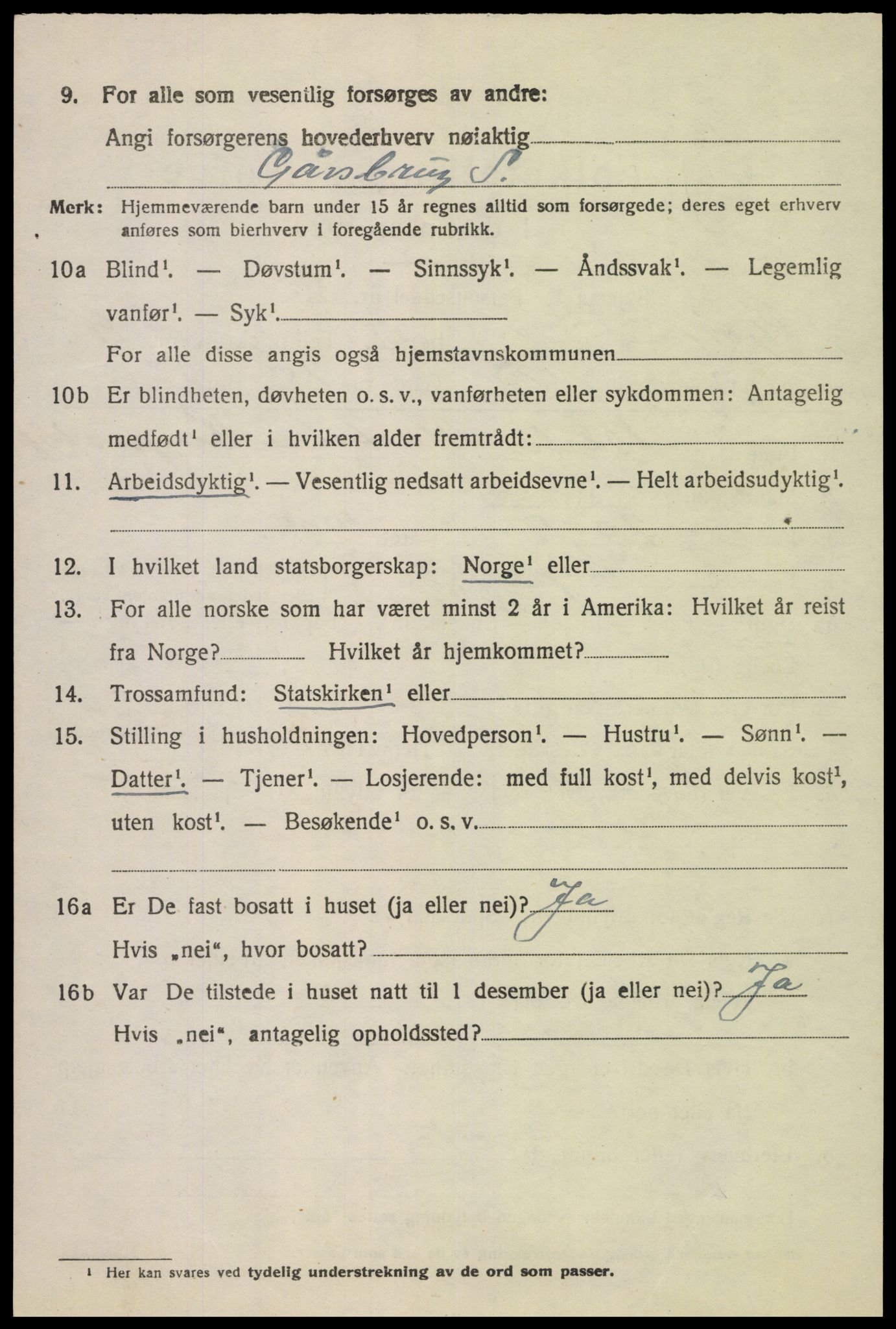 SAK, Folketelling 1920 for 1036 Fjotland herred, 1920, s. 2483