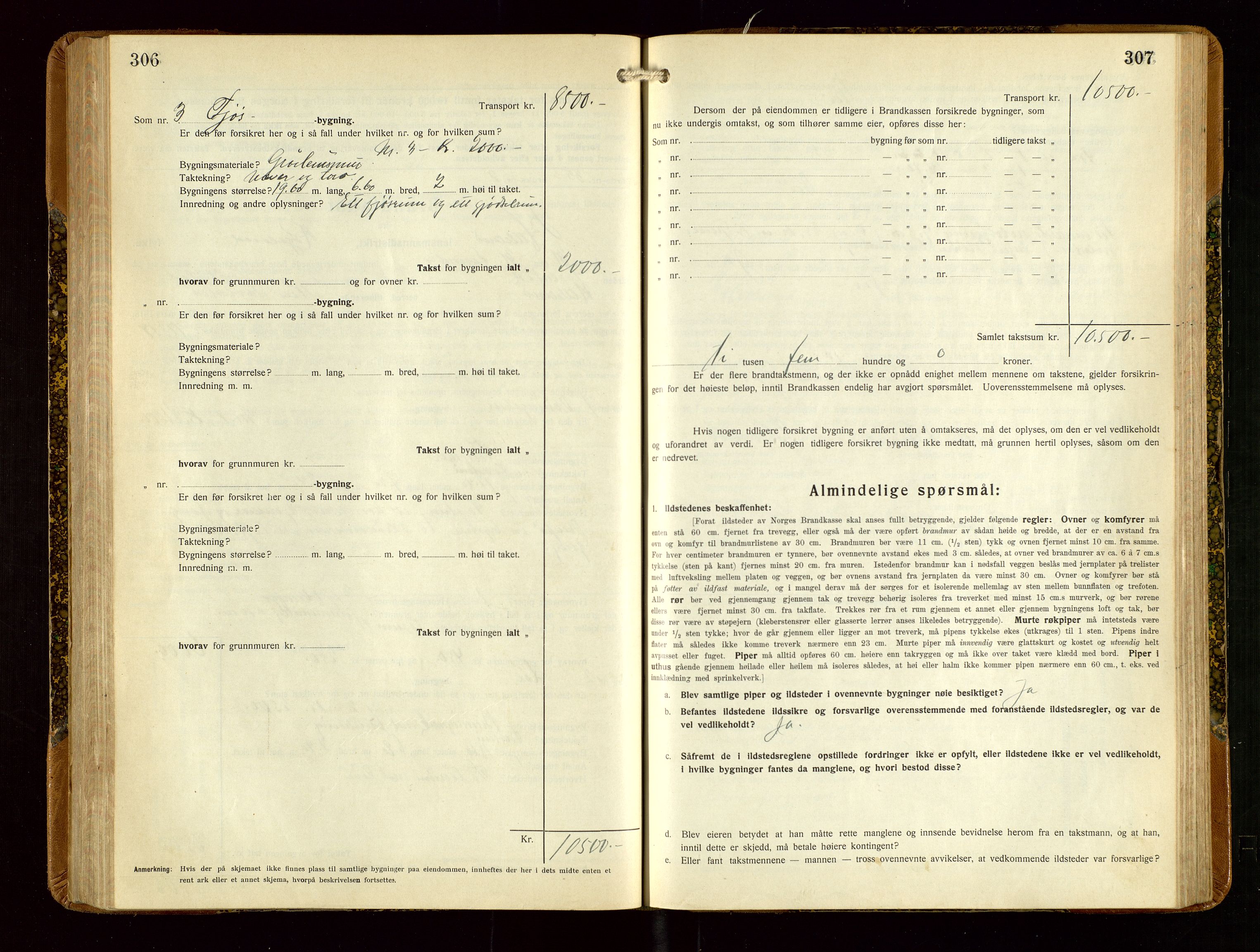 Helleland lensmannskontor, AV/SAST-A-100209/Gob/L0003: "Brandtakstprotokoll", 1930-1939, s. 306-307