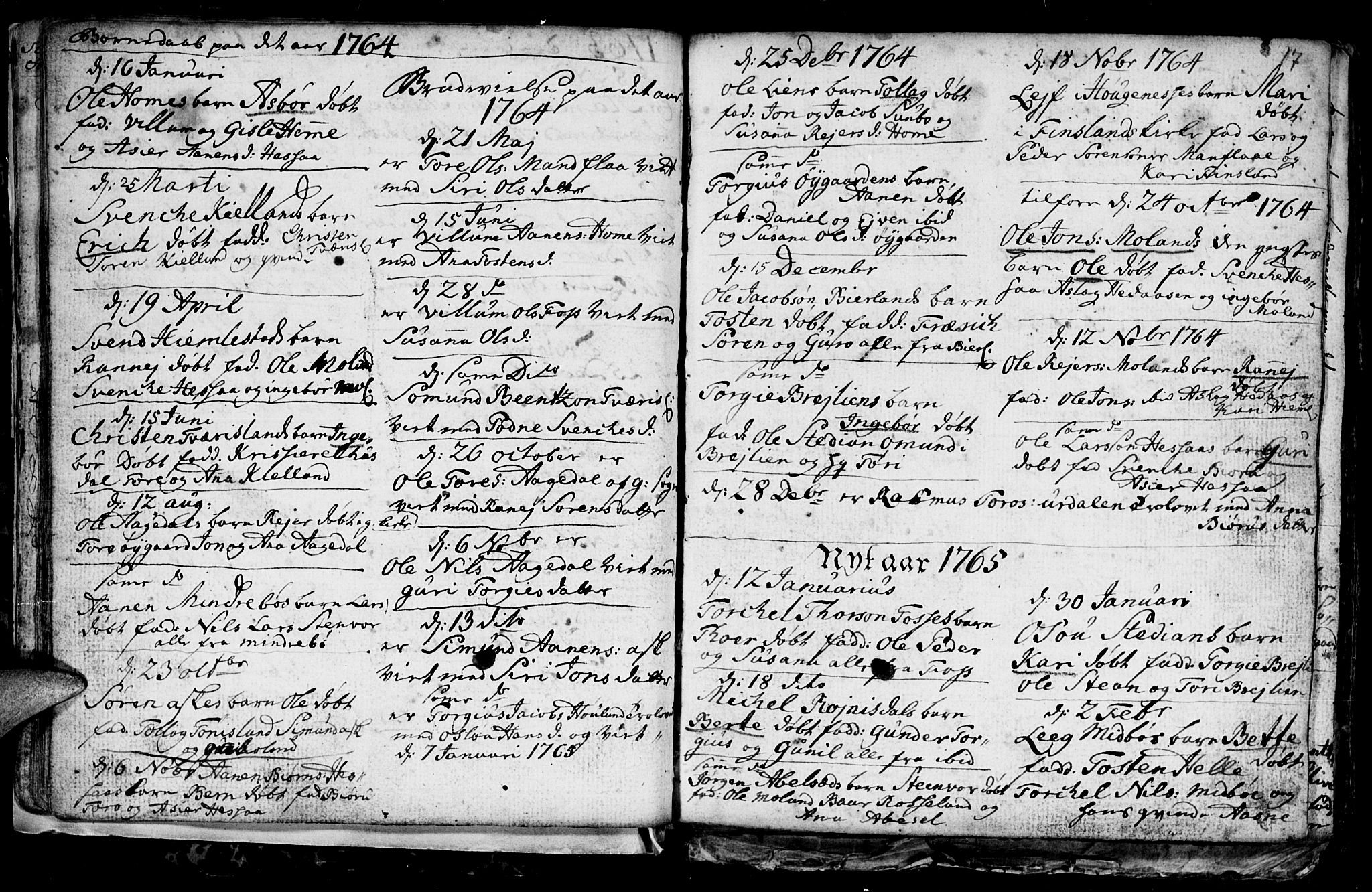 Bjelland sokneprestkontor, AV/SAK-1111-0005/F/Fb/Fba/L0002: Klokkerbok nr. B 2, 1753-1792, s. 17