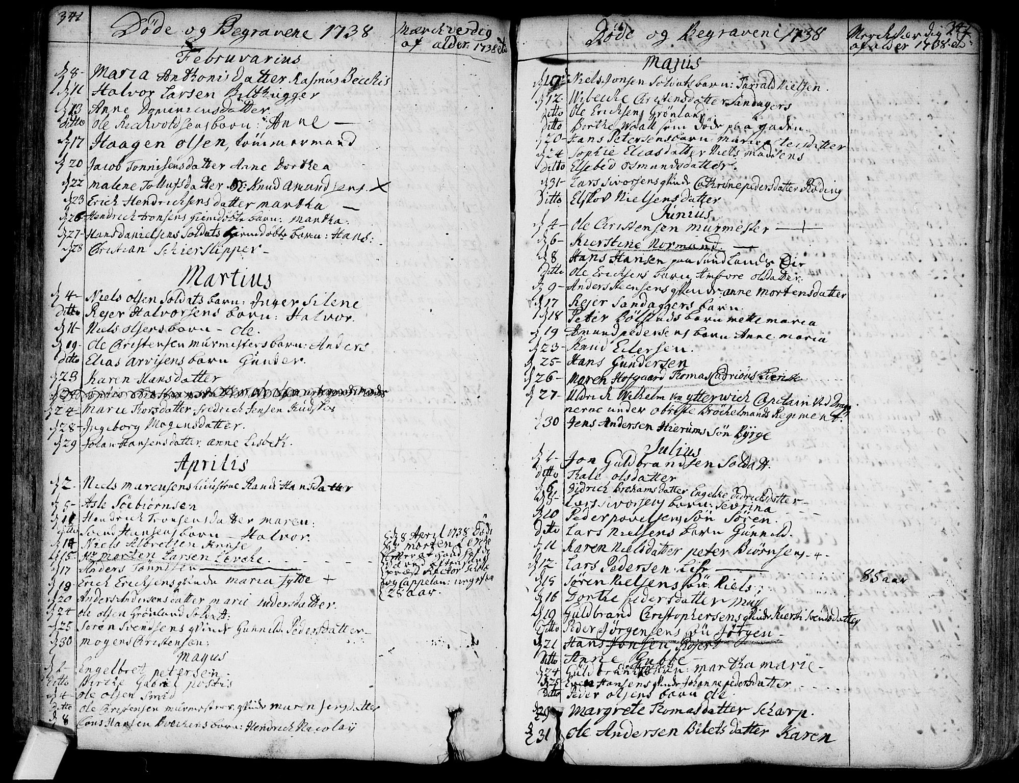 Bragernes kirkebøker, SAKO/A-6/F/Fa/L0004: Ministerialbok nr. I 4, 1734-1759, s. 341-342