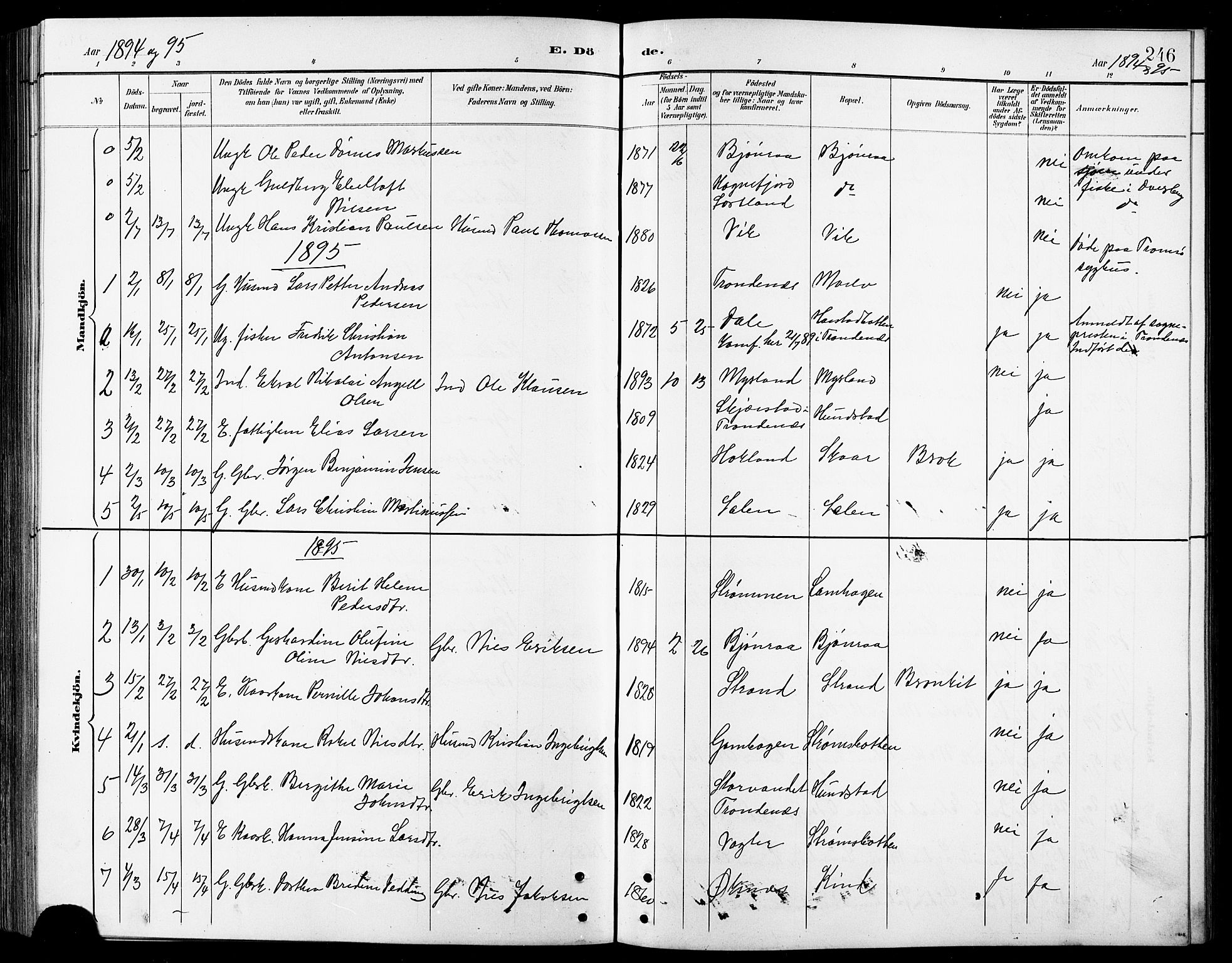 Kvæfjord sokneprestkontor, AV/SATØ-S-1323/G/Ga/Gab/L0005klokker: Klokkerbok nr. 5, 1886-1911, s. 246