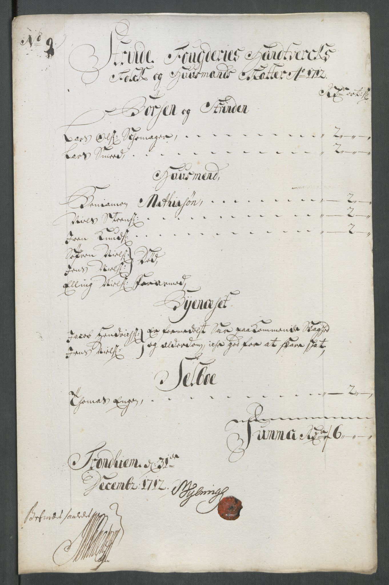 Rentekammeret inntil 1814, Reviderte regnskaper, Fogderegnskap, RA/EA-4092/R61/L4113: Fogderegnskap Strinda og Selbu, 1712-1713, s. 127