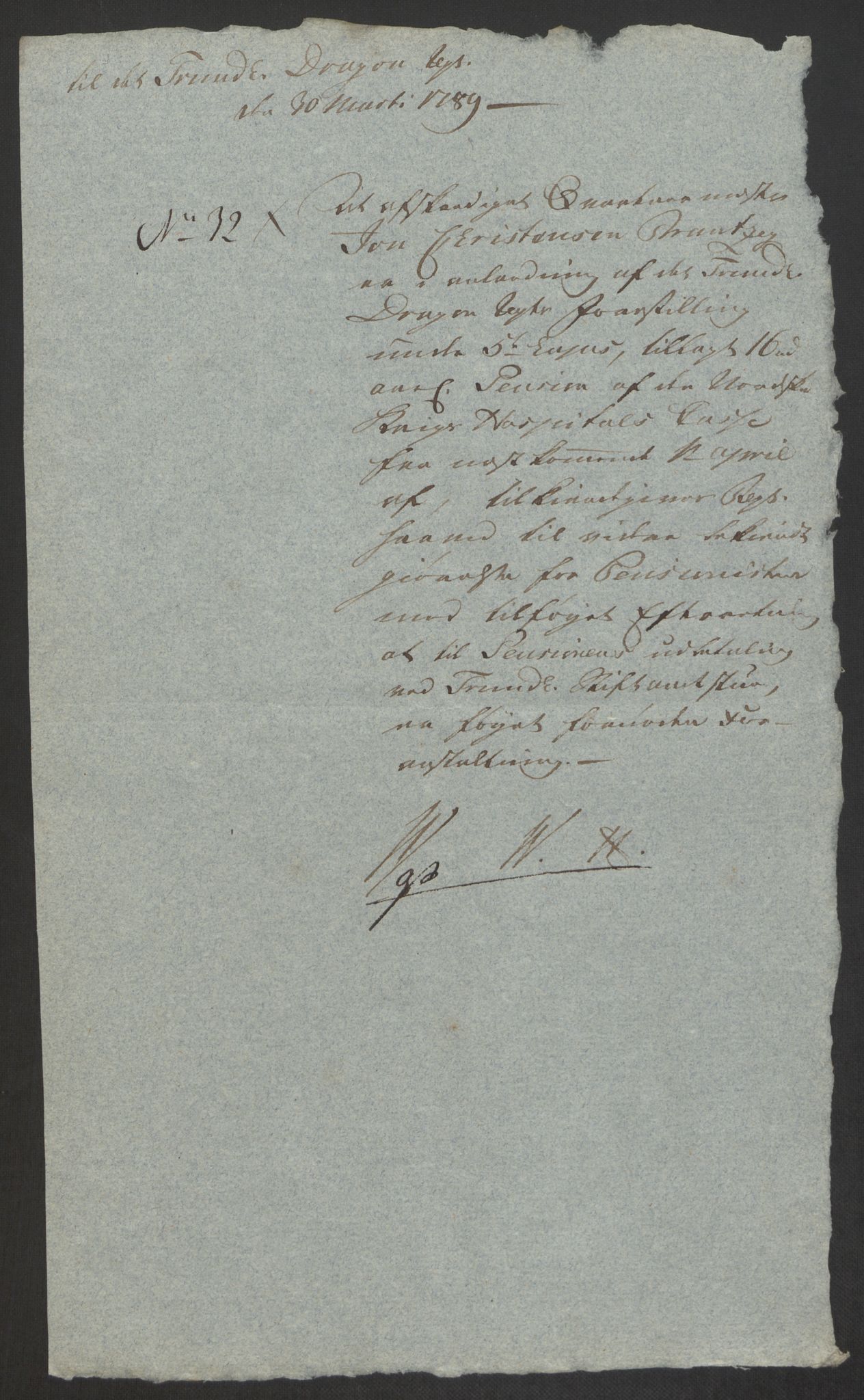 Forsvaret, Den norske kvesthuskasse/krigshospitalkasse, AV/RA-RAFA-1887/F/Fa/L0008: Konsepter, 1790-1793, s. 1061