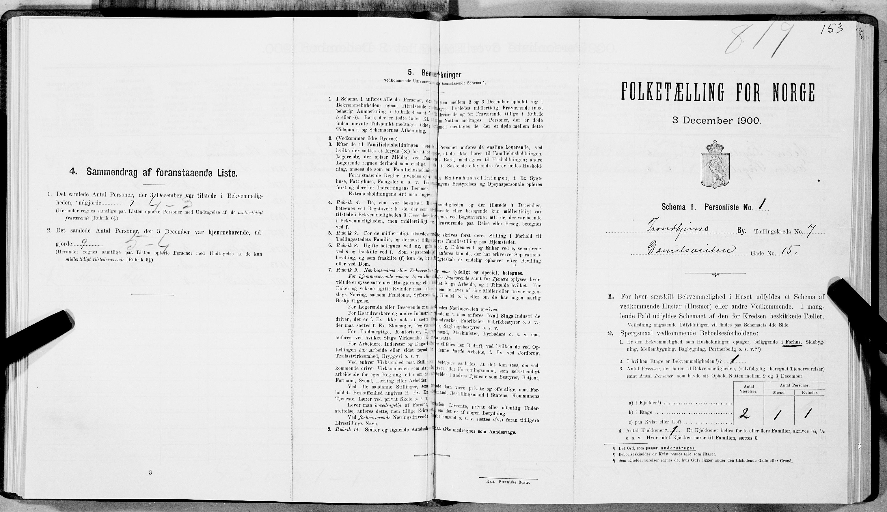 SAT, Folketelling 1900 for 1601 Trondheim kjøpstad, 1900, s. 1209
