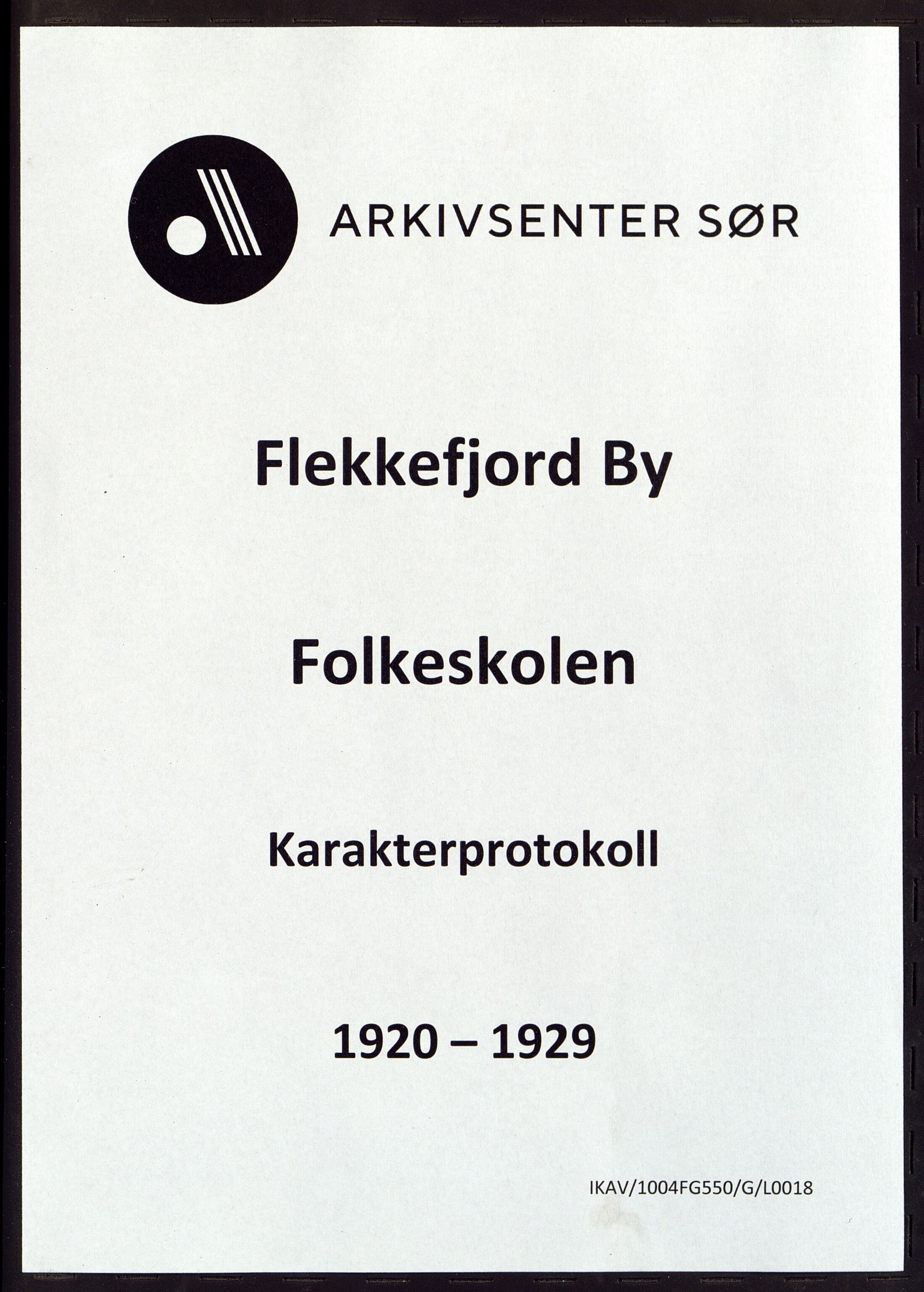 Flekkefjord By - Flekkefjord Folkeskole, ARKSOR/1004FG550/G/L0018: Karakterprotokoll, 1920-1929