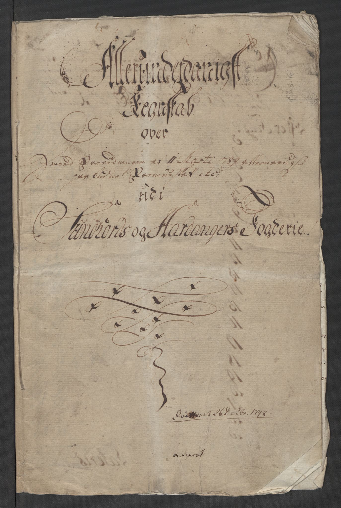 Rentekammeret inntil 1814, Reviderte regnskaper, Mindre regnskaper, AV/RA-EA-4068/Rf/Rfe/L0049: Sunnhordland og Hardanger fogderi, Sunnmøre fogderi, 1789, s. 5