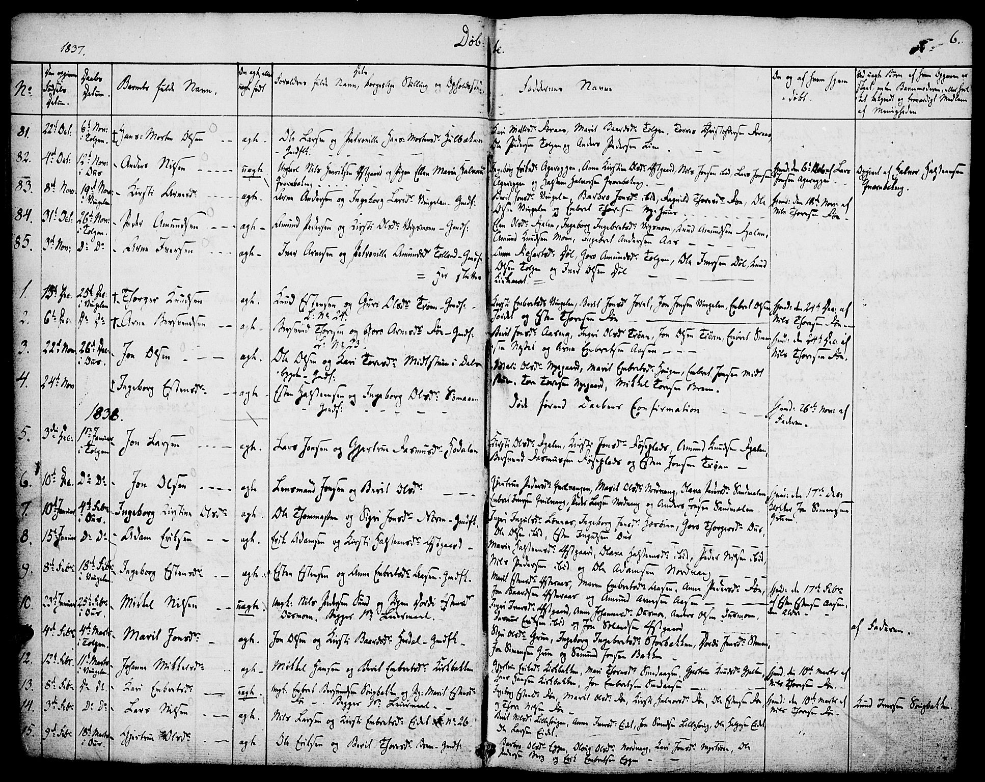 Tolga prestekontor, AV/SAH-PREST-062/K/L0005: Ministerialbok nr. 5, 1836-1852, s. 6