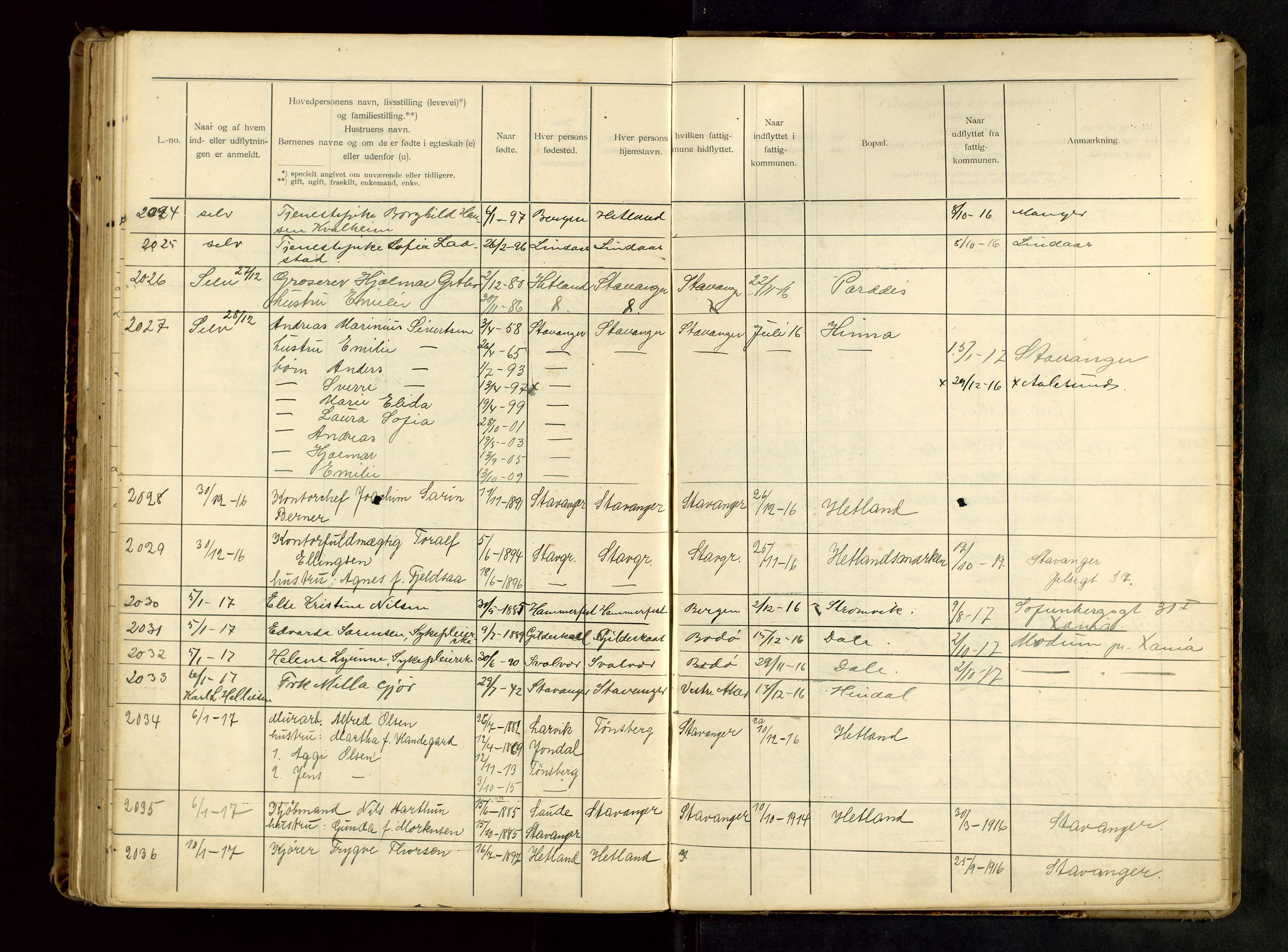 Hetland lensmannskontor, SAST/A-100101/Gwa/L0001: Flytteprotokoll (er delt i to: 1a og 1b), 1901-1918, s. 183