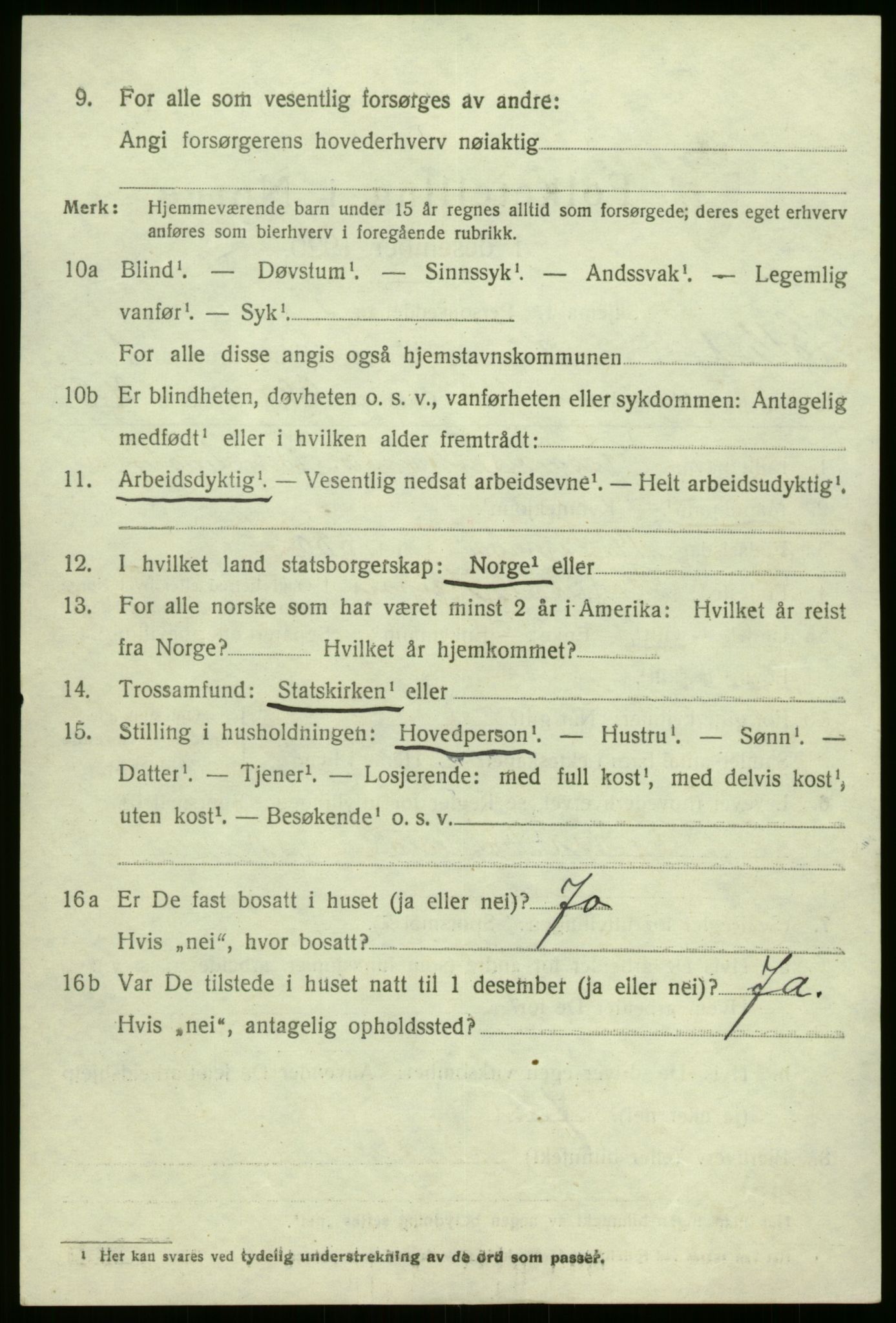 SAB, Folketelling 1920 for 1437 Kinn herred, 1920, s. 6992