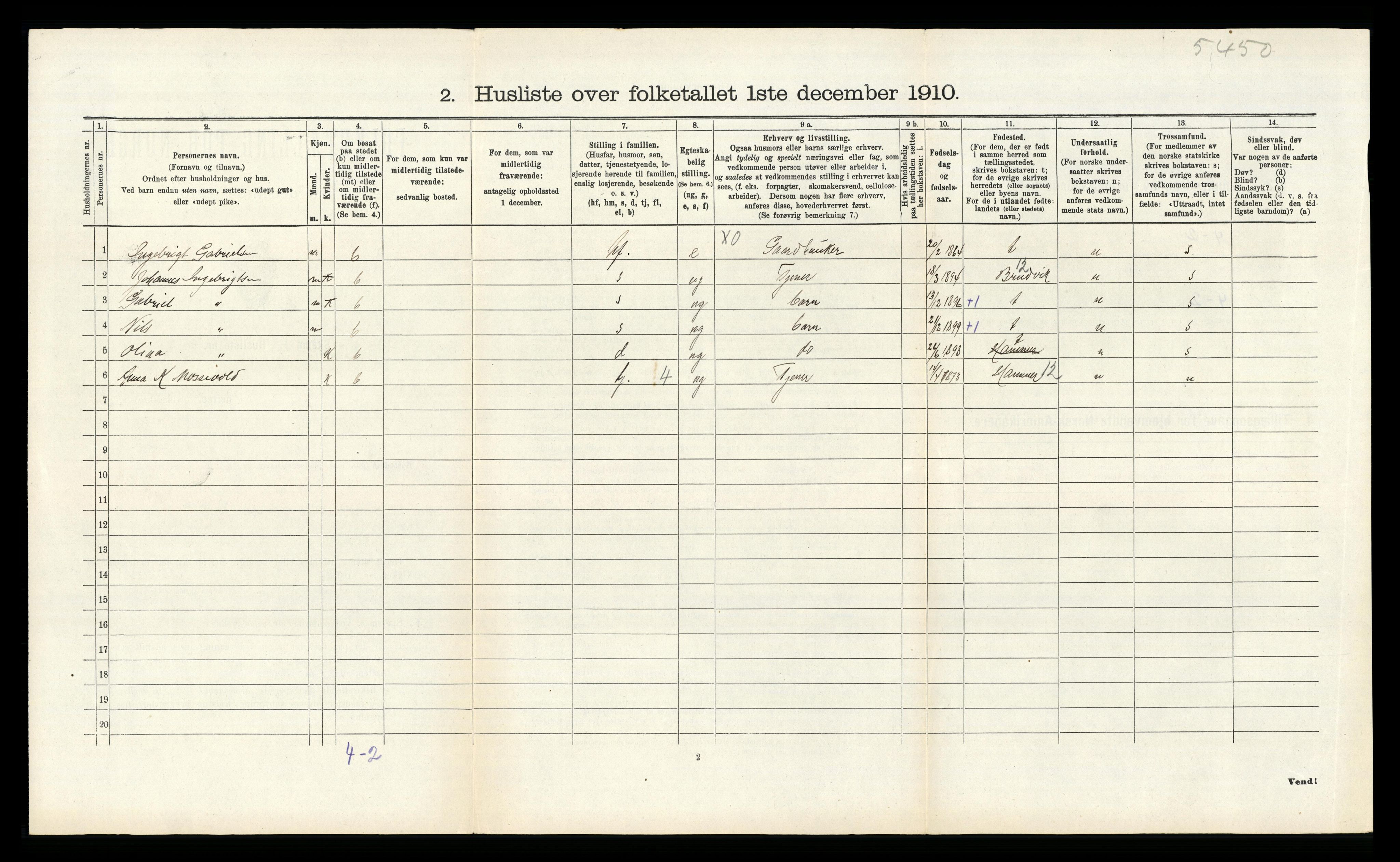 RA, Folketelling 1910 for 1250 Haus herred, 1910, s. 817