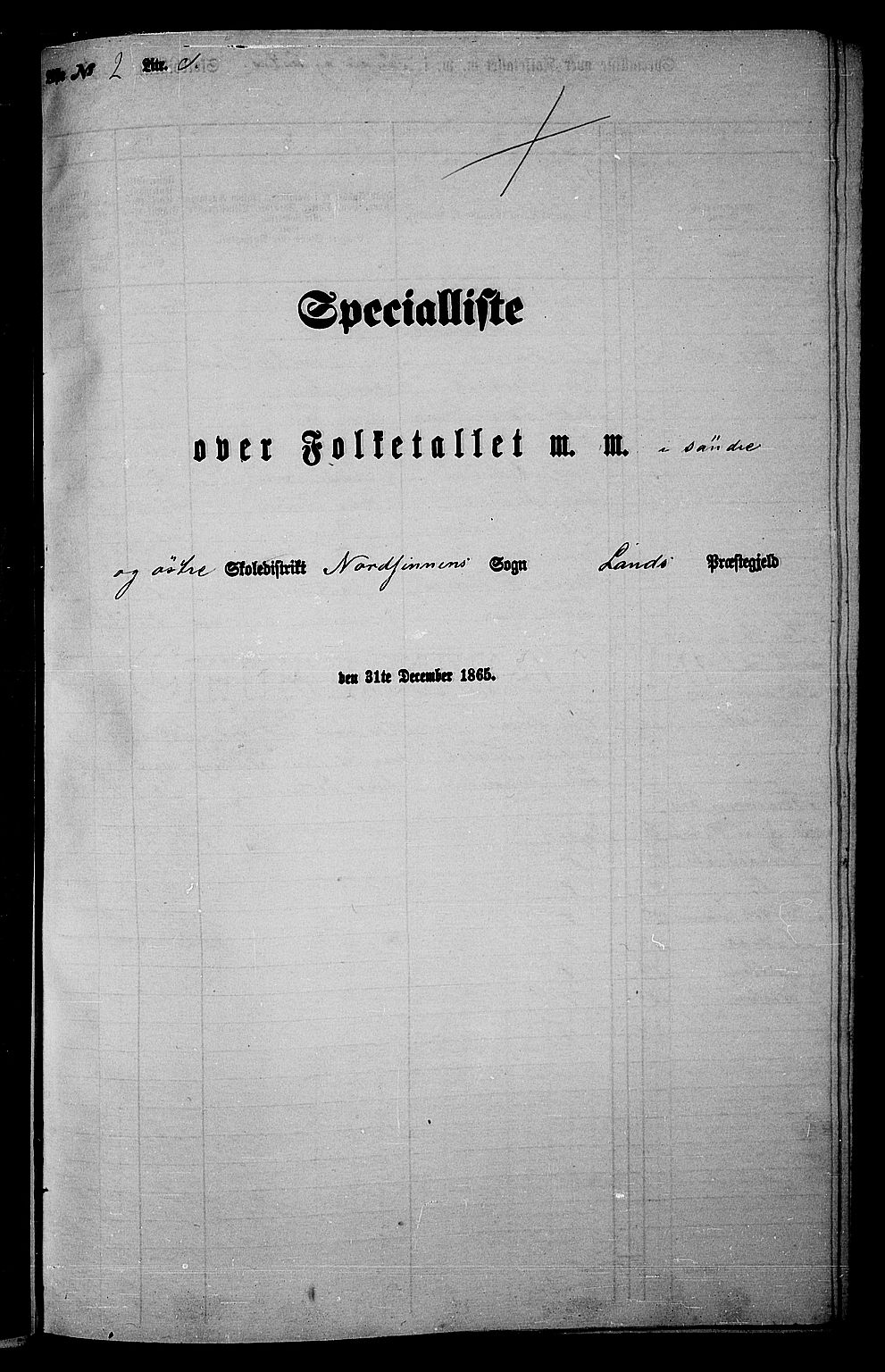 RA, Folketelling 1865 for 0536P Land prestegjeld, 1865, s. 72
