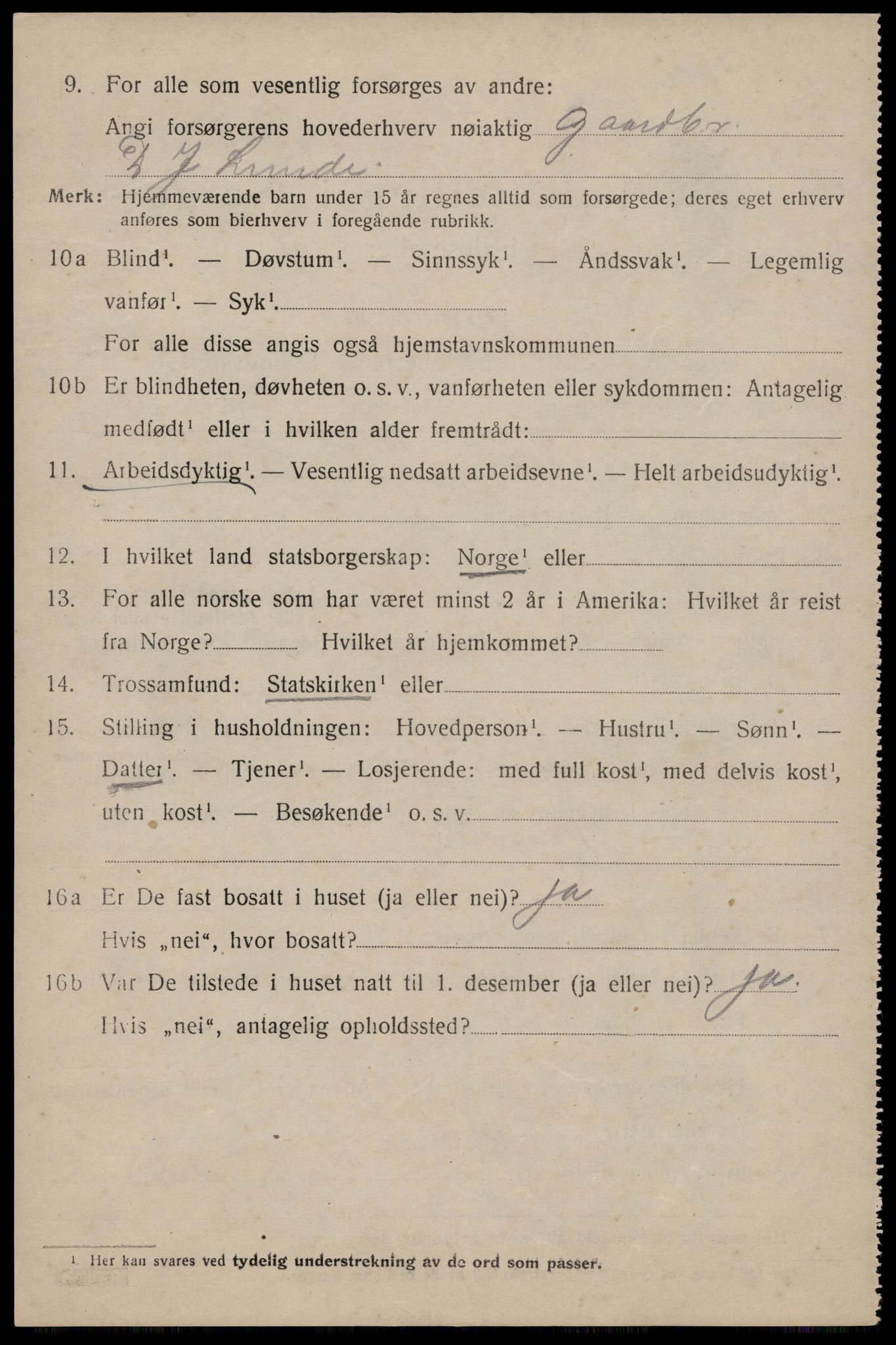 SAST, Folketelling 1920 for 1126 Hetland herred, 1920, s. 3594