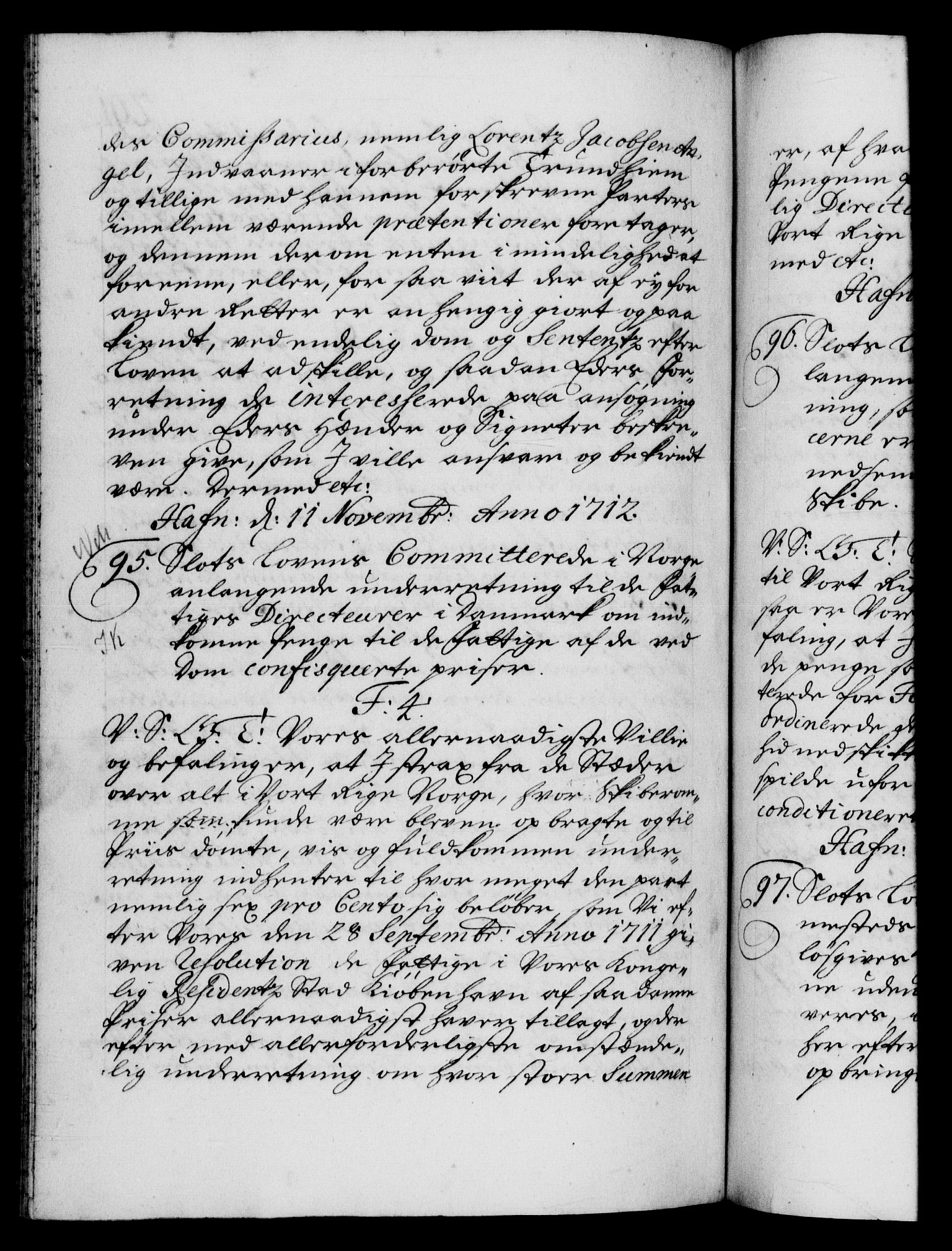 Danske Kanselli 1572-1799, AV/RA-EA-3023/F/Fc/Fca/Fcab/L0019: Norske tegnelser, 1710-1714, s. 291b