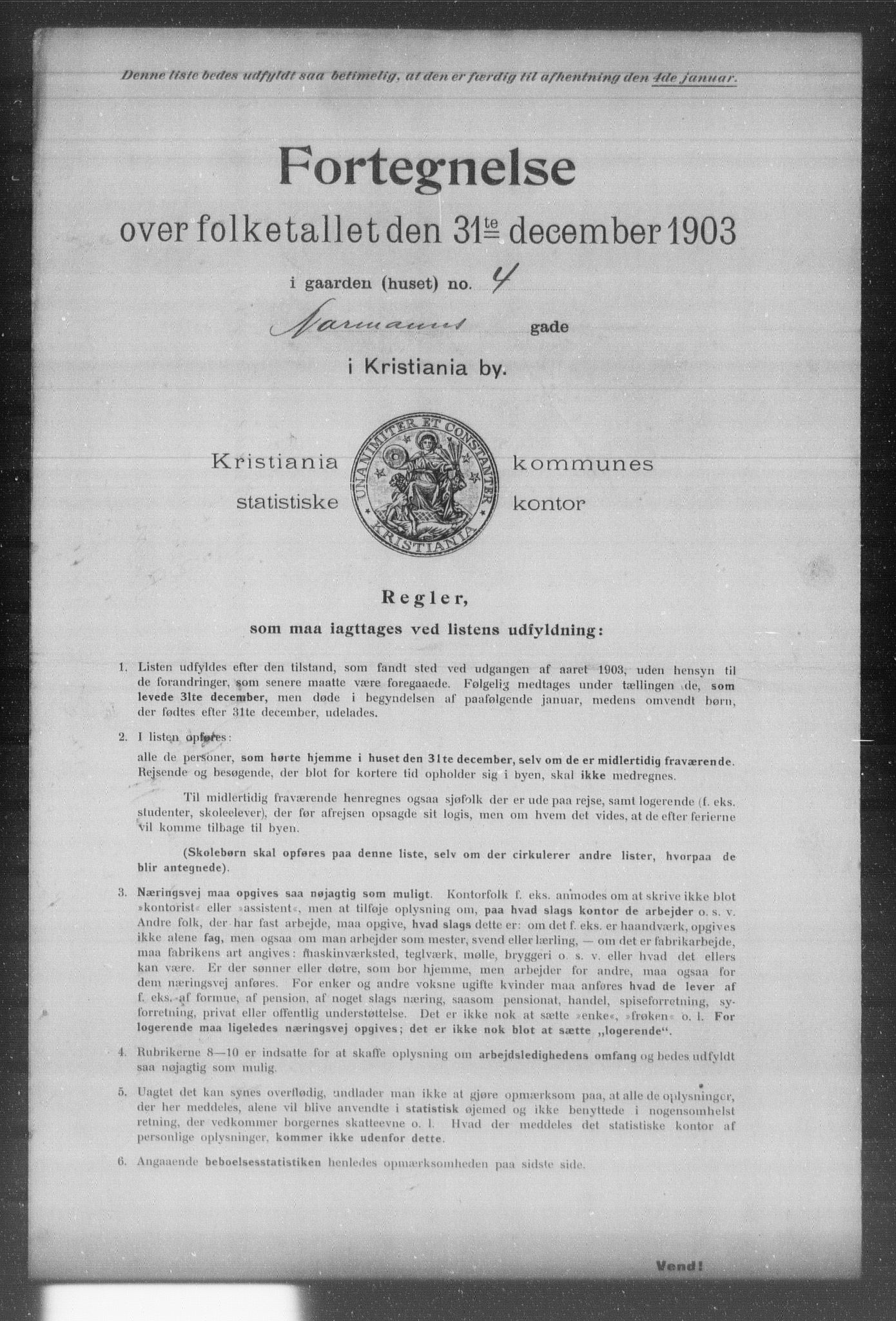 OBA, Kommunal folketelling 31.12.1903 for Kristiania kjøpstad, 1903, s. 14312