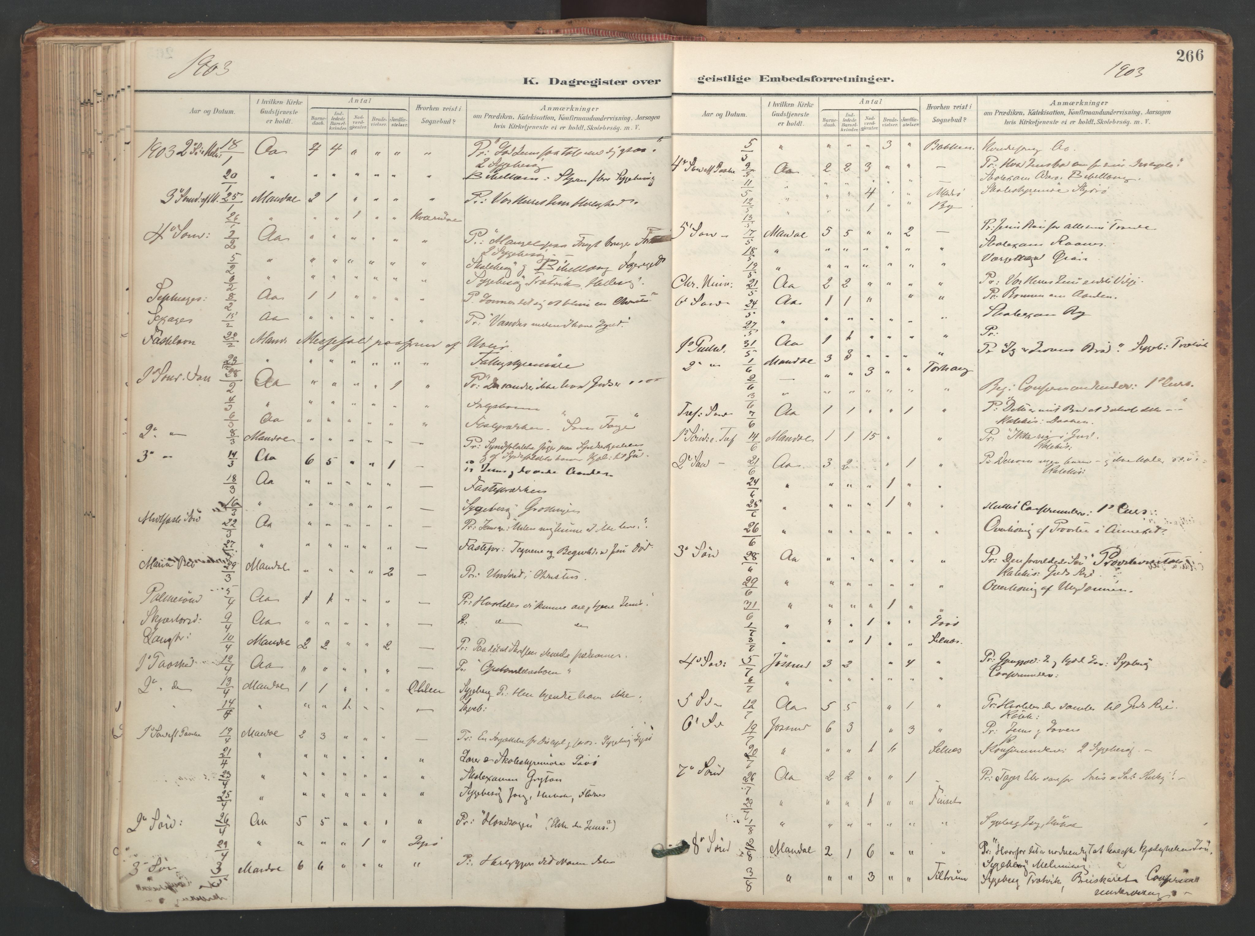 Ministerialprotokoller, klokkerbøker og fødselsregistre - Sør-Trøndelag, AV/SAT-A-1456/655/L0681: Ministerialbok nr. 655A10, 1895-1907, s. 266
