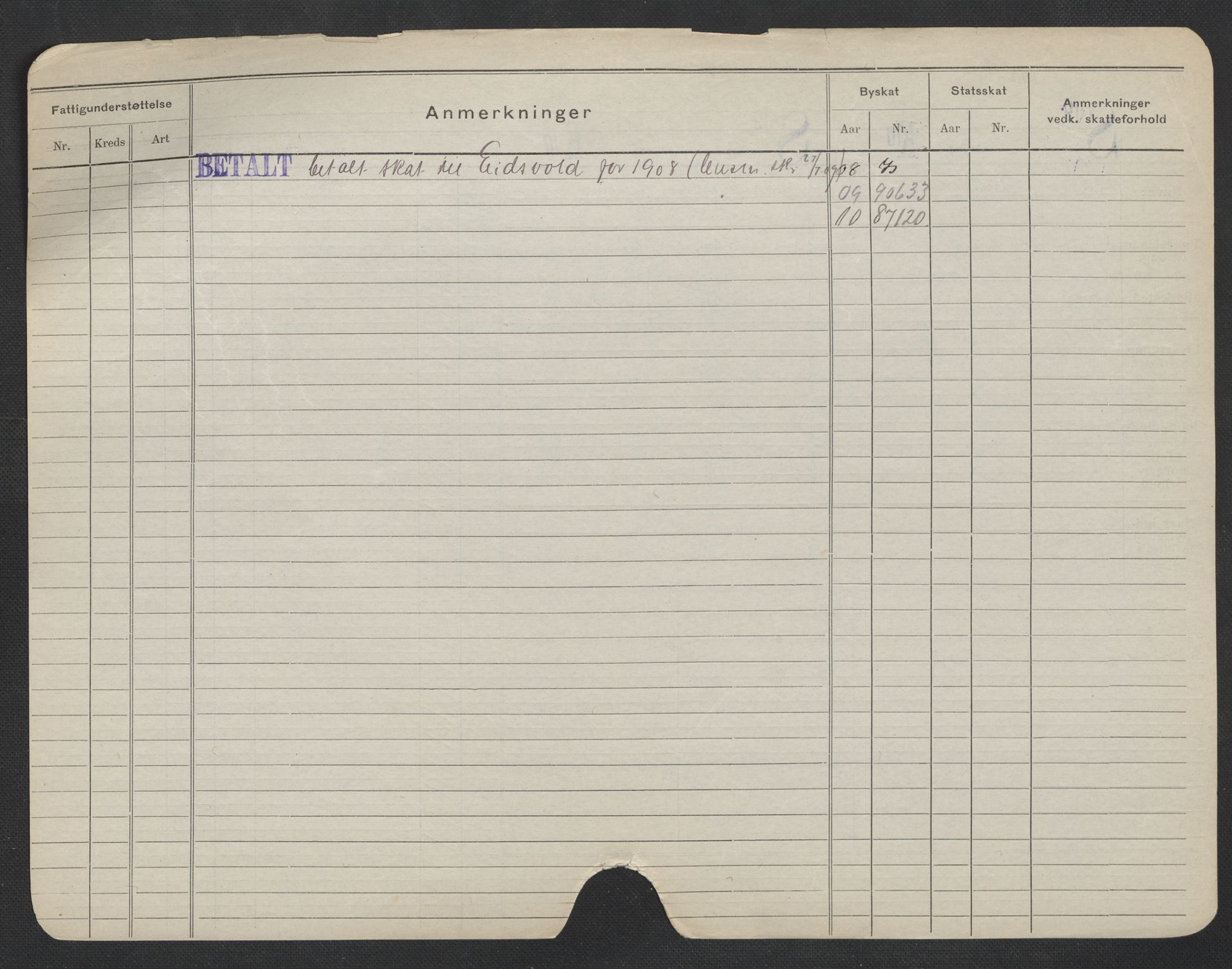 Oslo folkeregister, Registerkort, SAO/A-11715/F/Fa/Fac/L0007: Menn, 1906-1914, s. 826b
