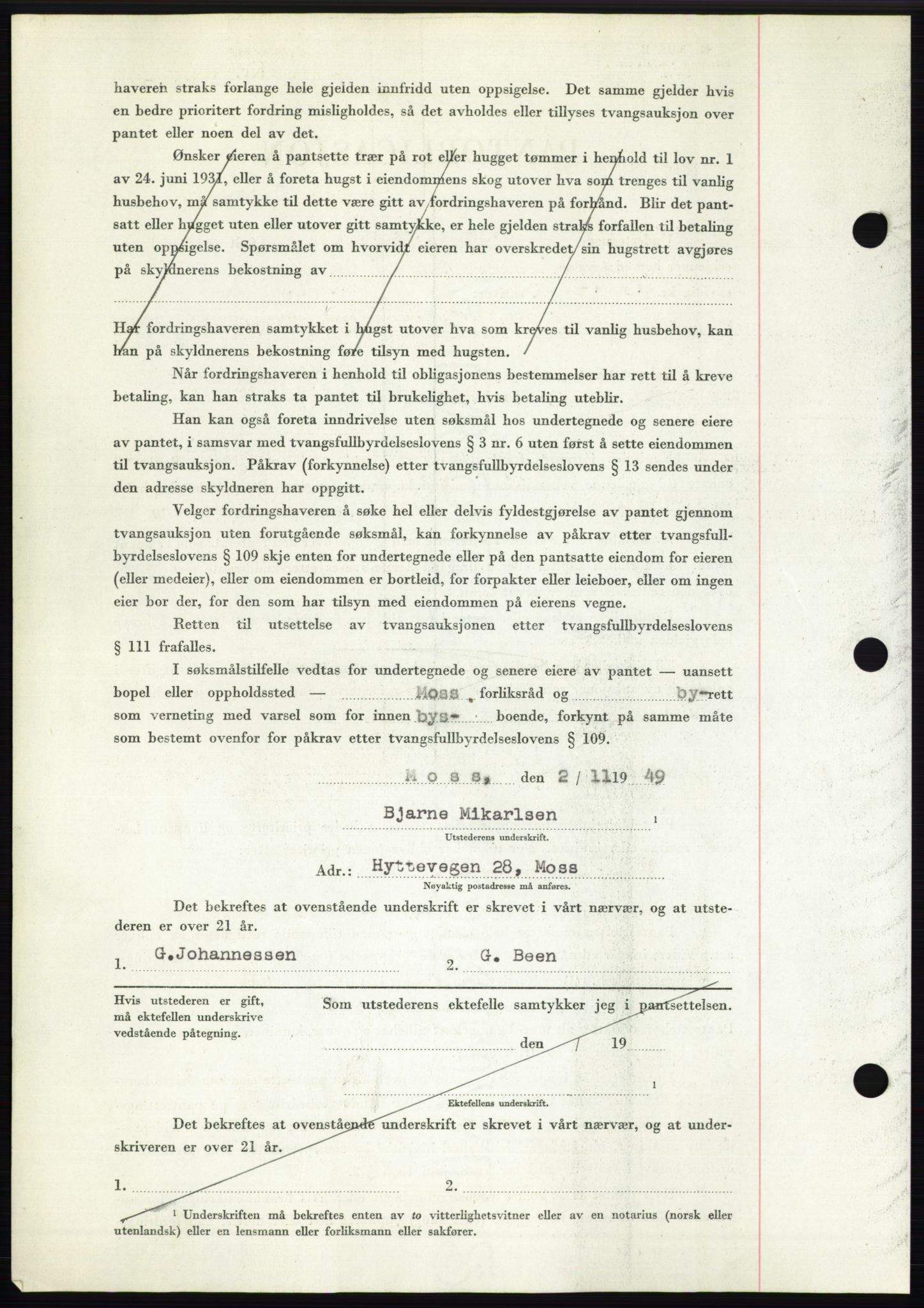 Moss sorenskriveri, SAO/A-10168: Pantebok nr. B23, 1949-1950, Dagboknr: 3365/1949