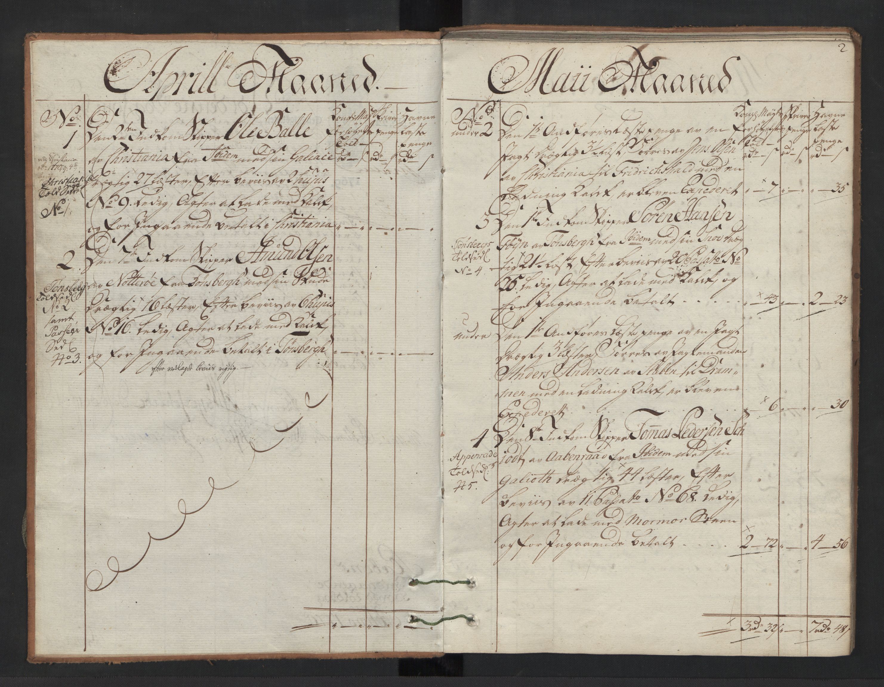 Generaltollkammeret, tollregnskaper, AV/RA-EA-5490/R06/L0099/0001: Tollregnskaper Kristiania / Inngående hovedtollbok Slependen, 1770