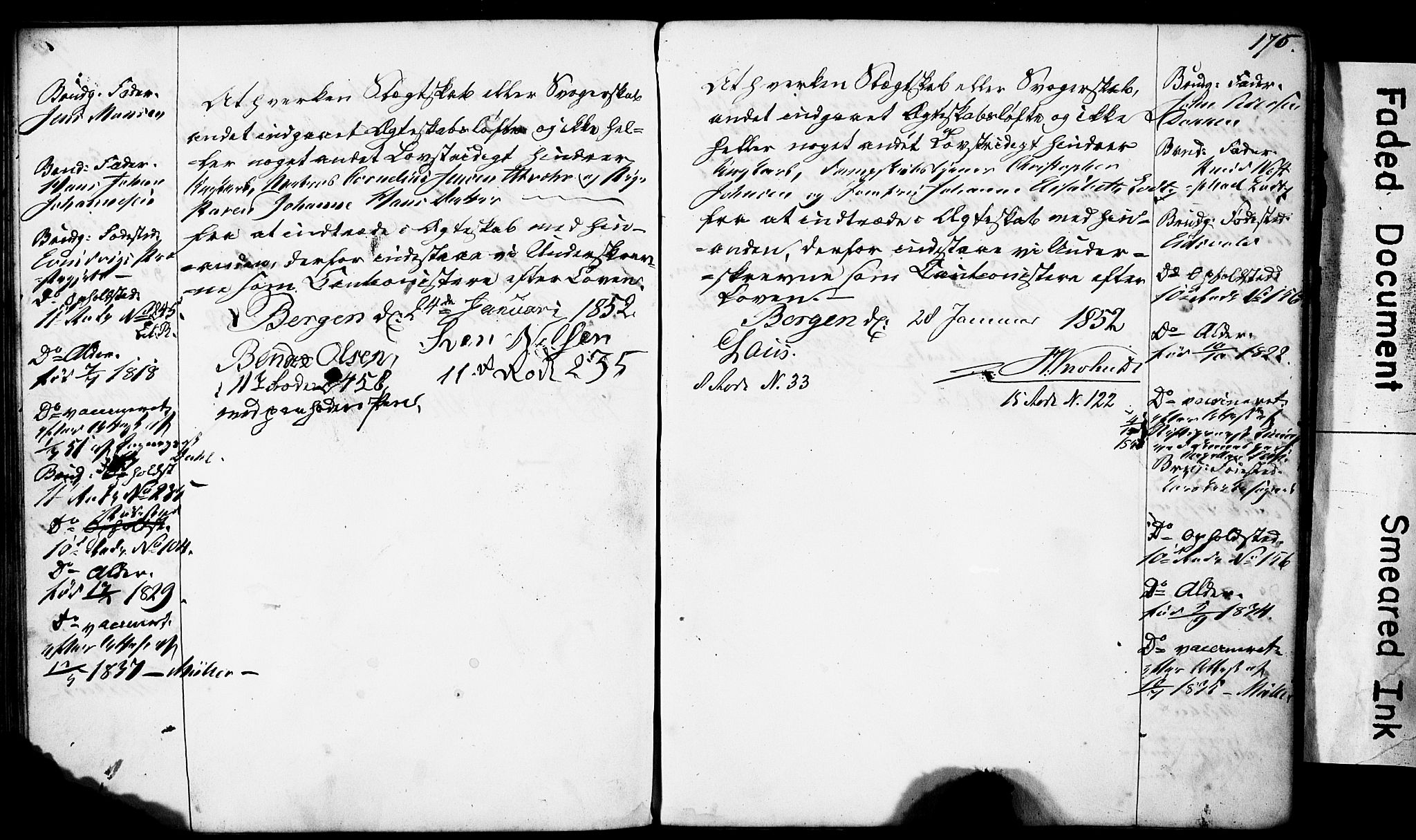 Domkirken sokneprestembete, SAB/A-74801: Forlovererklæringer nr. II.5.4, 1845-1852, s. 176