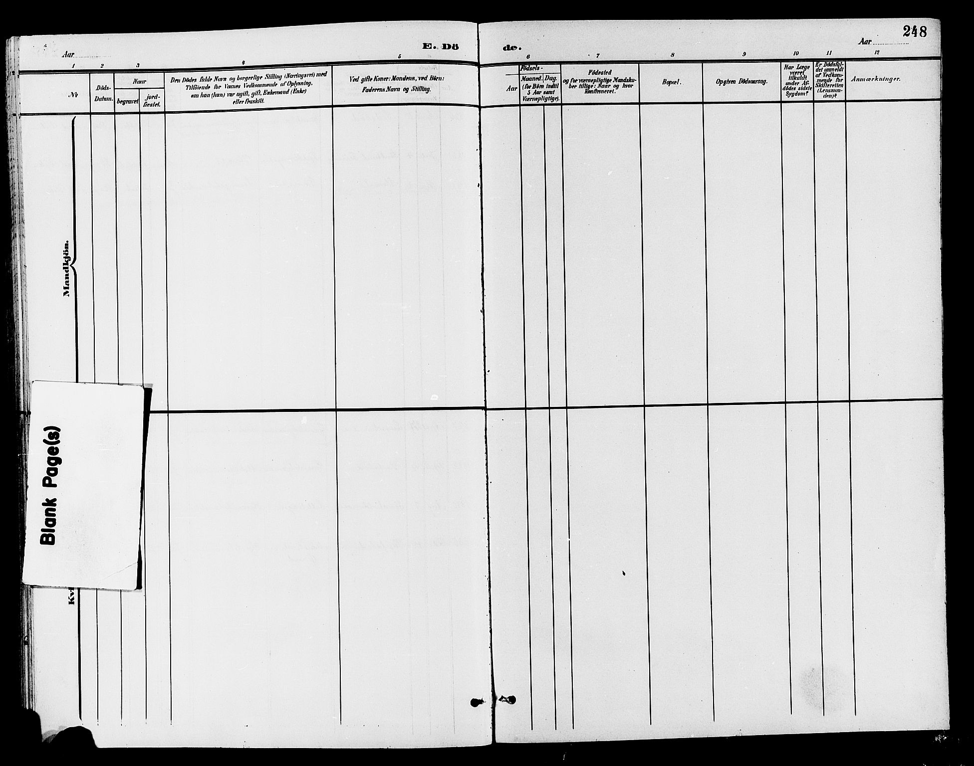 Østre Toten prestekontor, SAH/PREST-104/H/Ha/Hab/L0007: Klokkerbok nr. 7, 1901-1912, s. 248