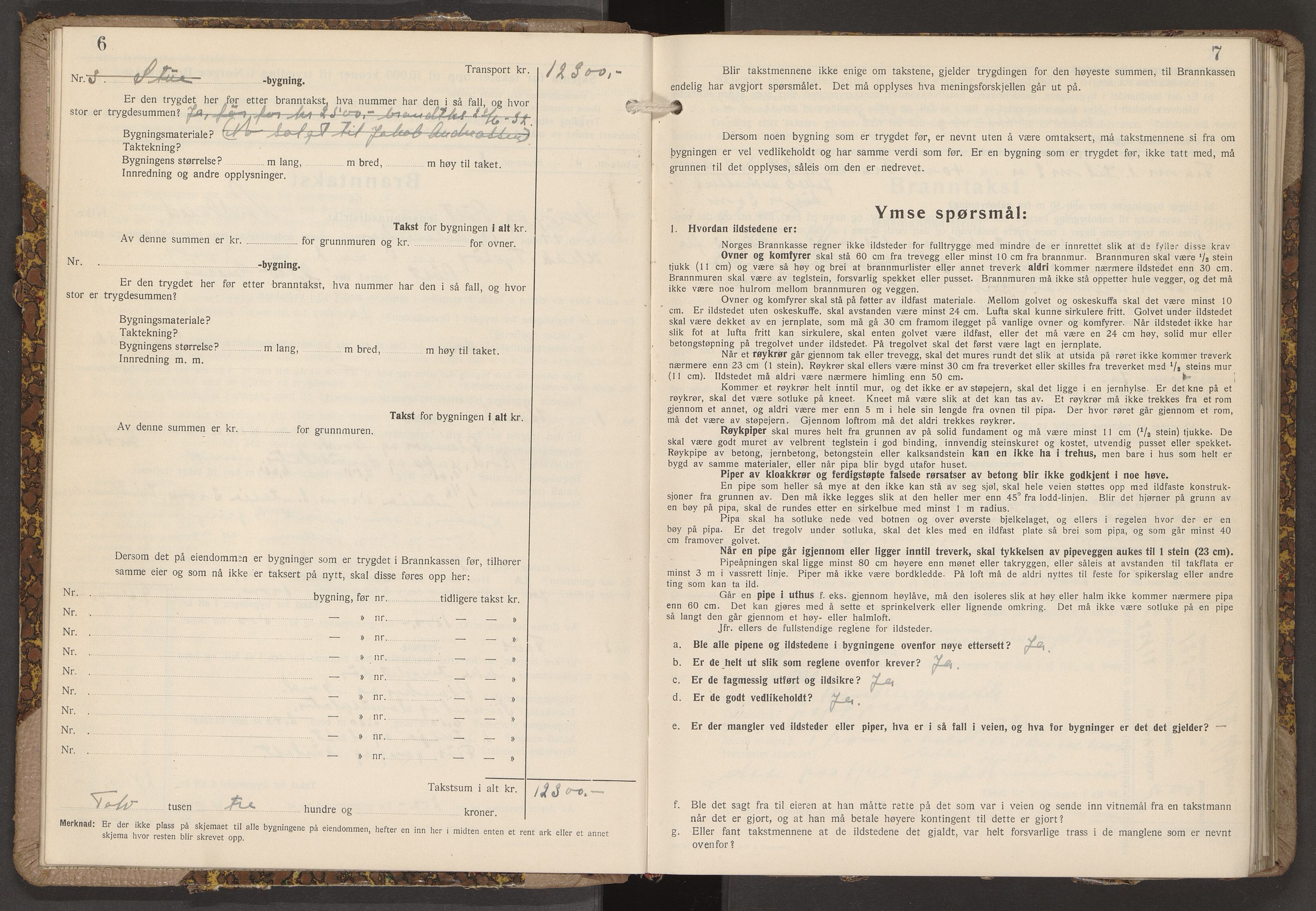 Norges Brannkasse Værøy og Røst, AV/SAT-A-5586/Fb/L0006: Branntakstprotokoll, 1944-1951