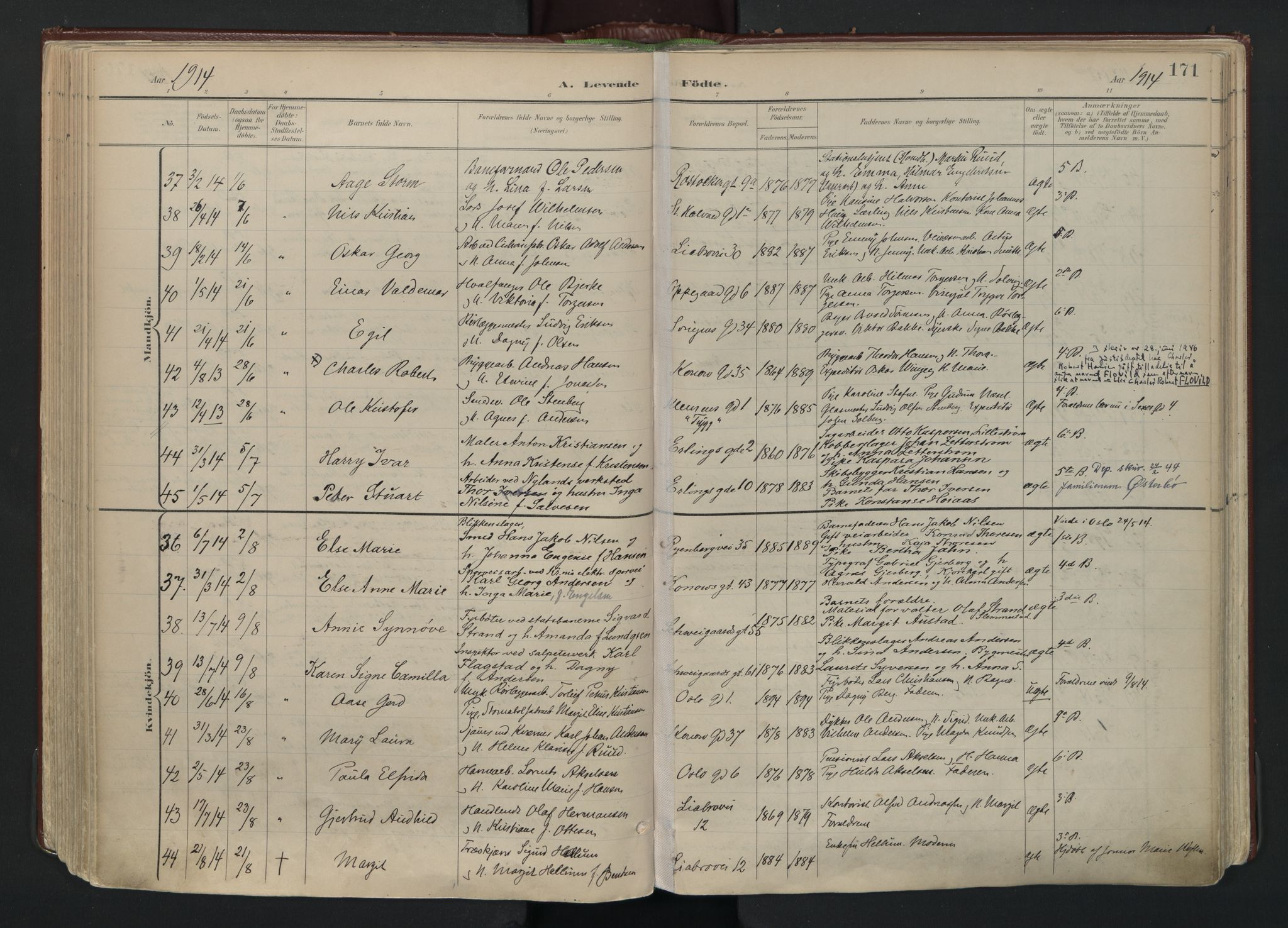 Gamlebyen prestekontor Kirkebøker, AV/SAO-A-10884/F/Fa/L0010: Ministerialbok nr. 10, 1895-1935, s. 171
