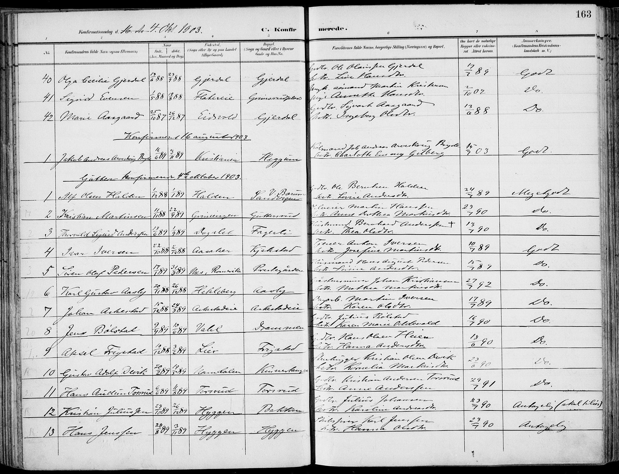 Røyken kirkebøker, AV/SAKO-A-241/F/Fa/L0009: Ministerialbok nr. 9, 1898-1911, s. 163
