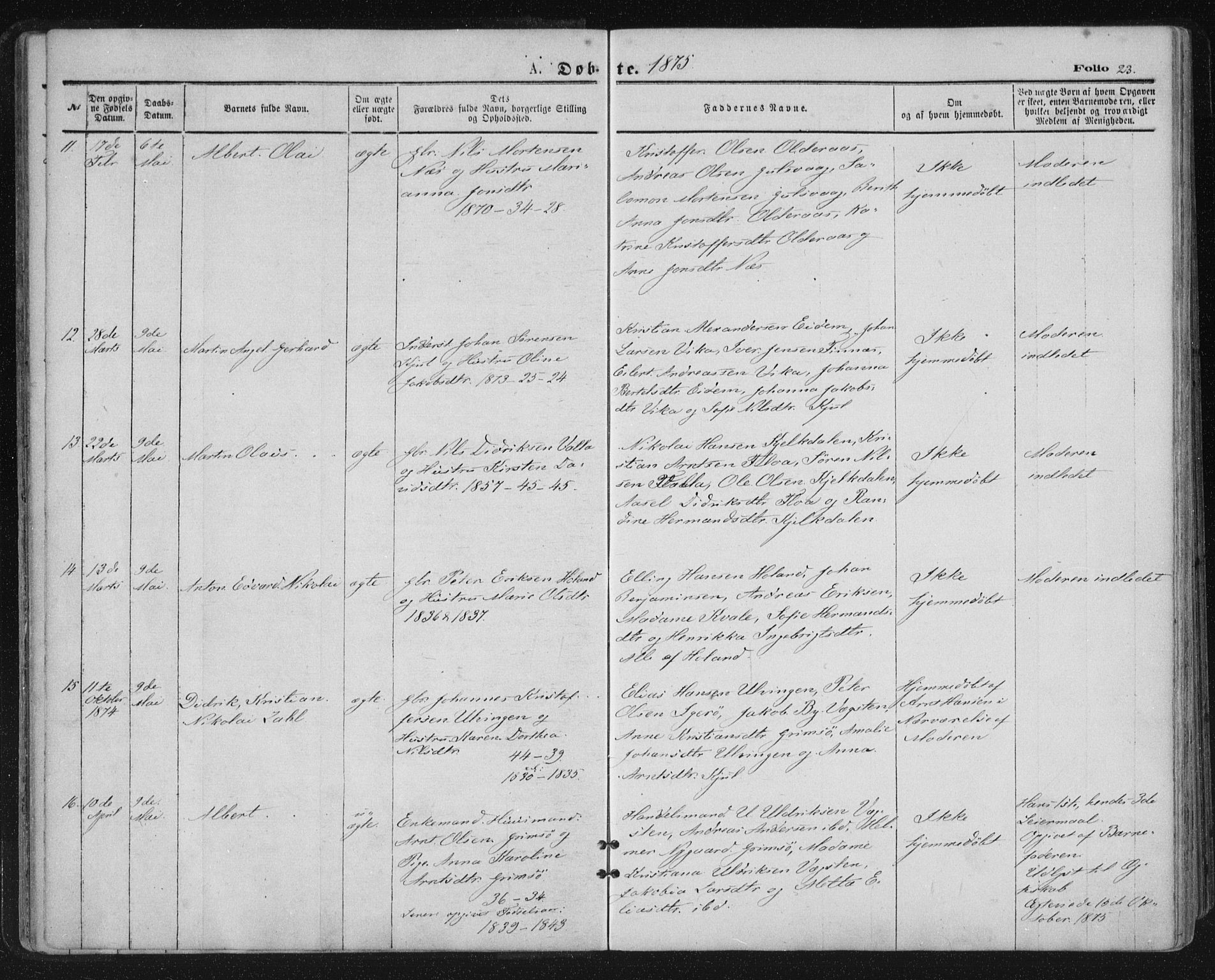Ministerialprotokoller, klokkerbøker og fødselsregistre - Nordland, SAT/A-1459/816/L0241: Ministerialbok nr. 816A07, 1870-1885, s. 23