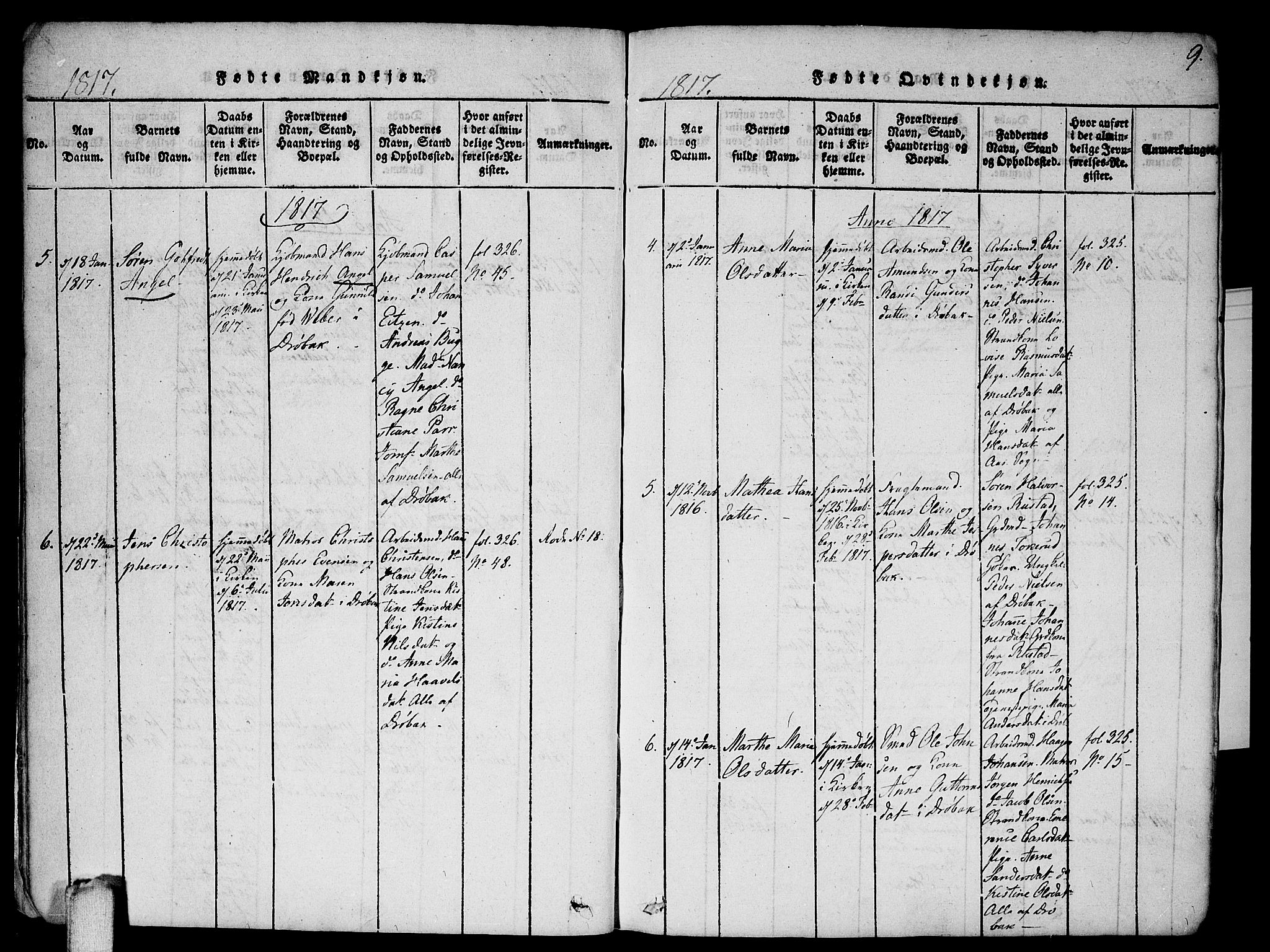 Drøbak prestekontor Kirkebøker, SAO/A-10142a/F/Fa/L0001: Ministerialbok nr. I 1, 1816-1842, s. 9