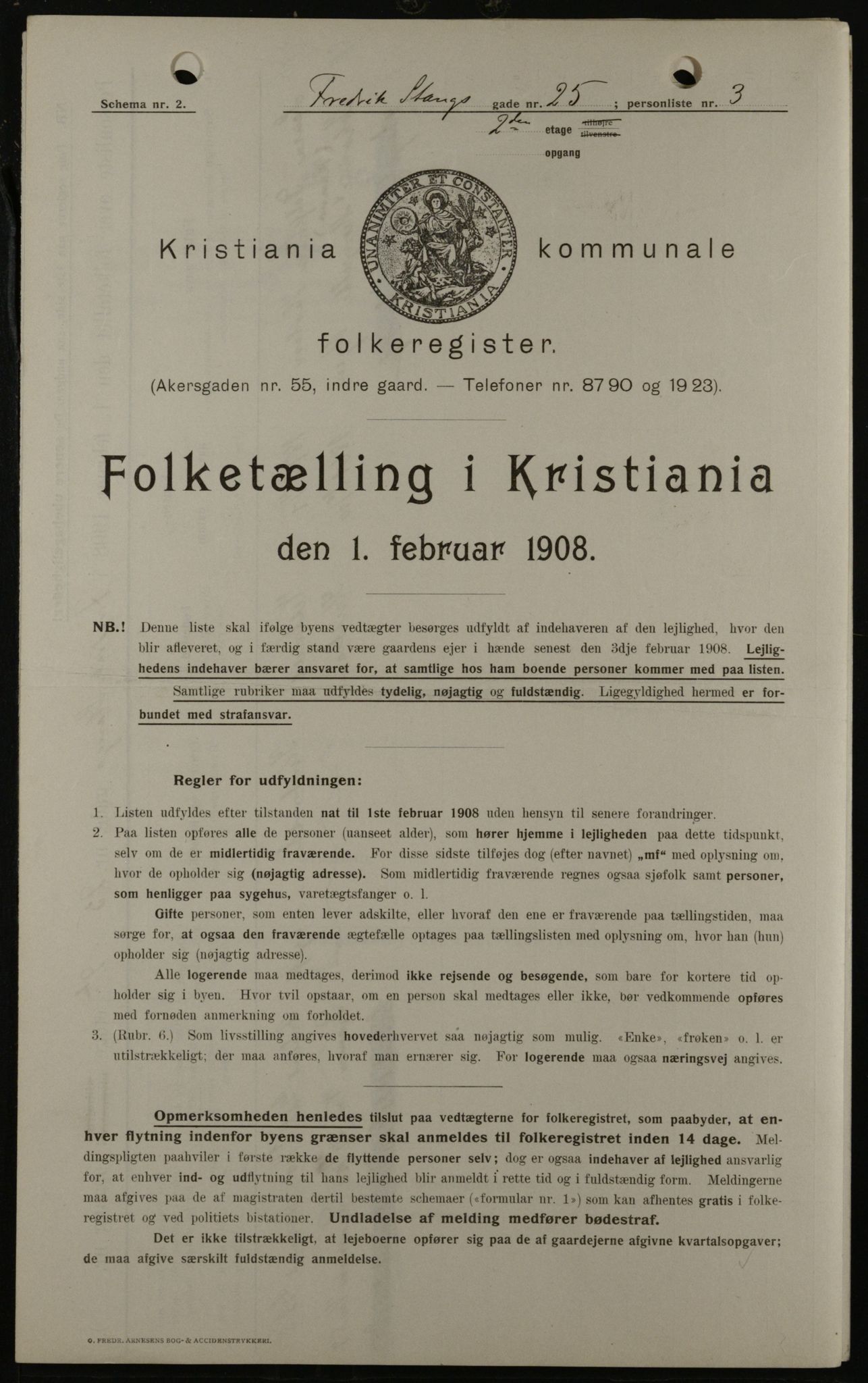 OBA, Kommunal folketelling 1.2.1908 for Kristiania kjøpstad, 1908, s. 24082