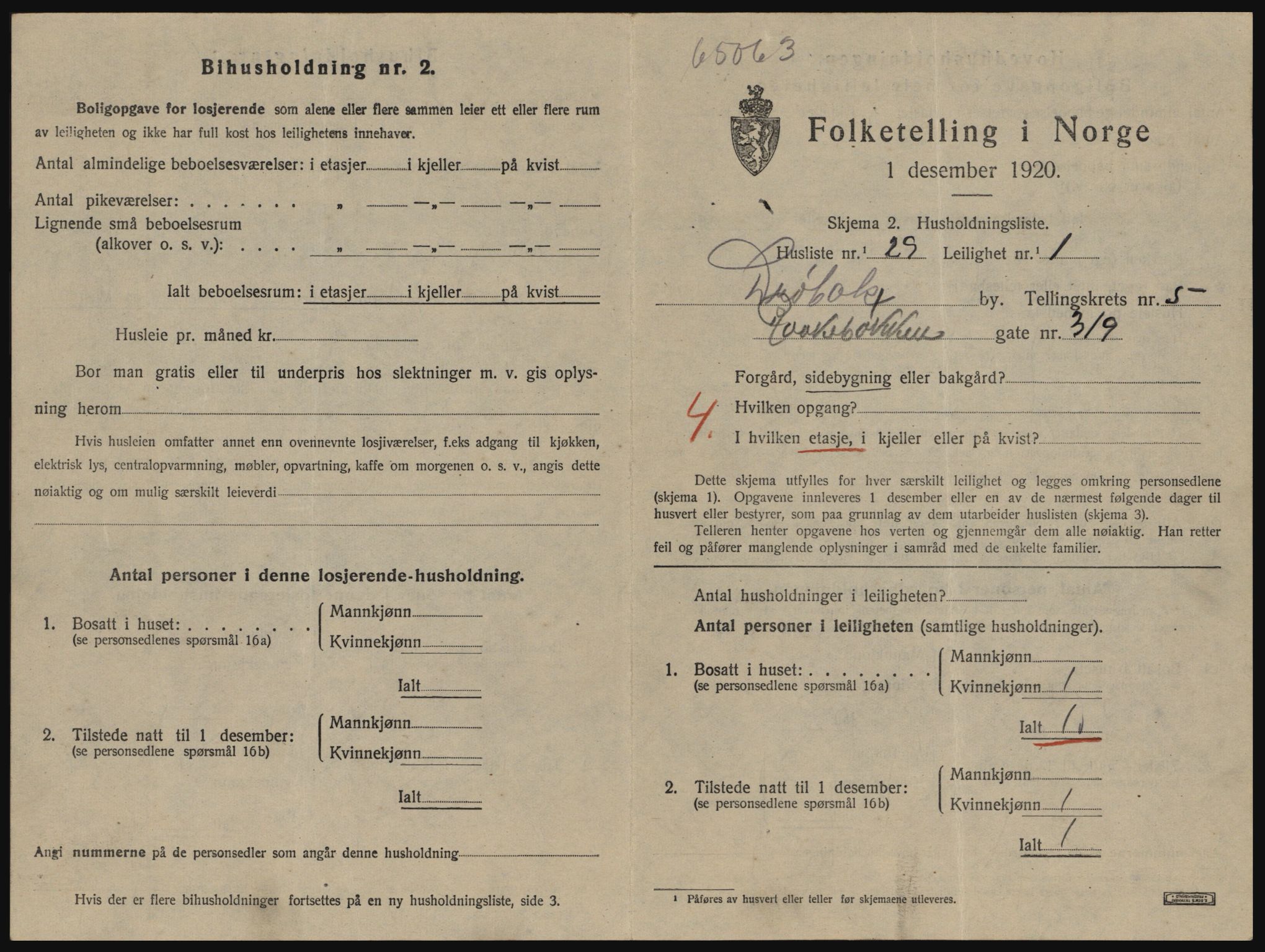 SAO, Folketelling 1920 for 0203 Drøbak kjøpstad, 1920, s. 1497