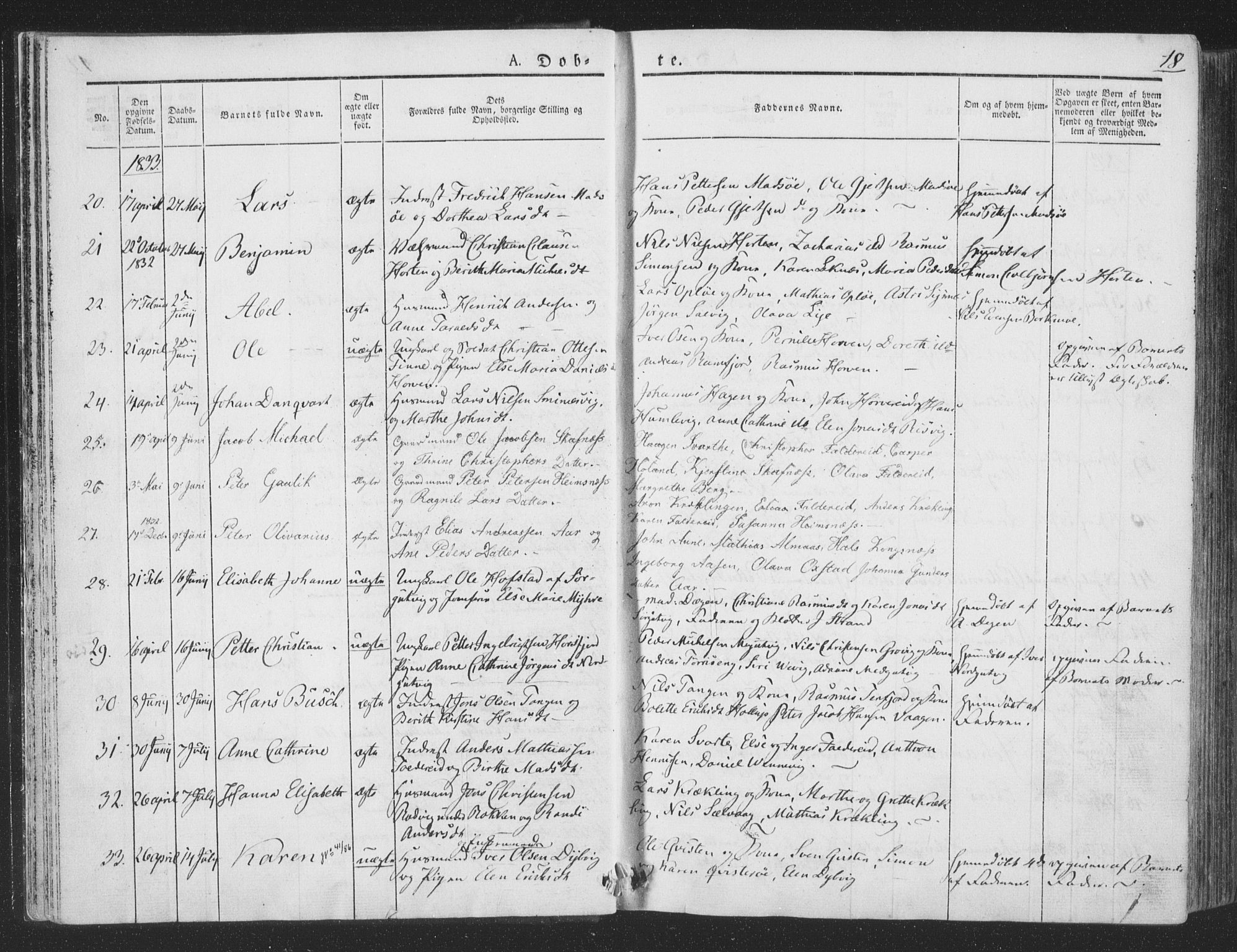 Ministerialprotokoller, klokkerbøker og fødselsregistre - Nord-Trøndelag, SAT/A-1458/780/L0639: Ministerialbok nr. 780A04, 1830-1844, s. 18