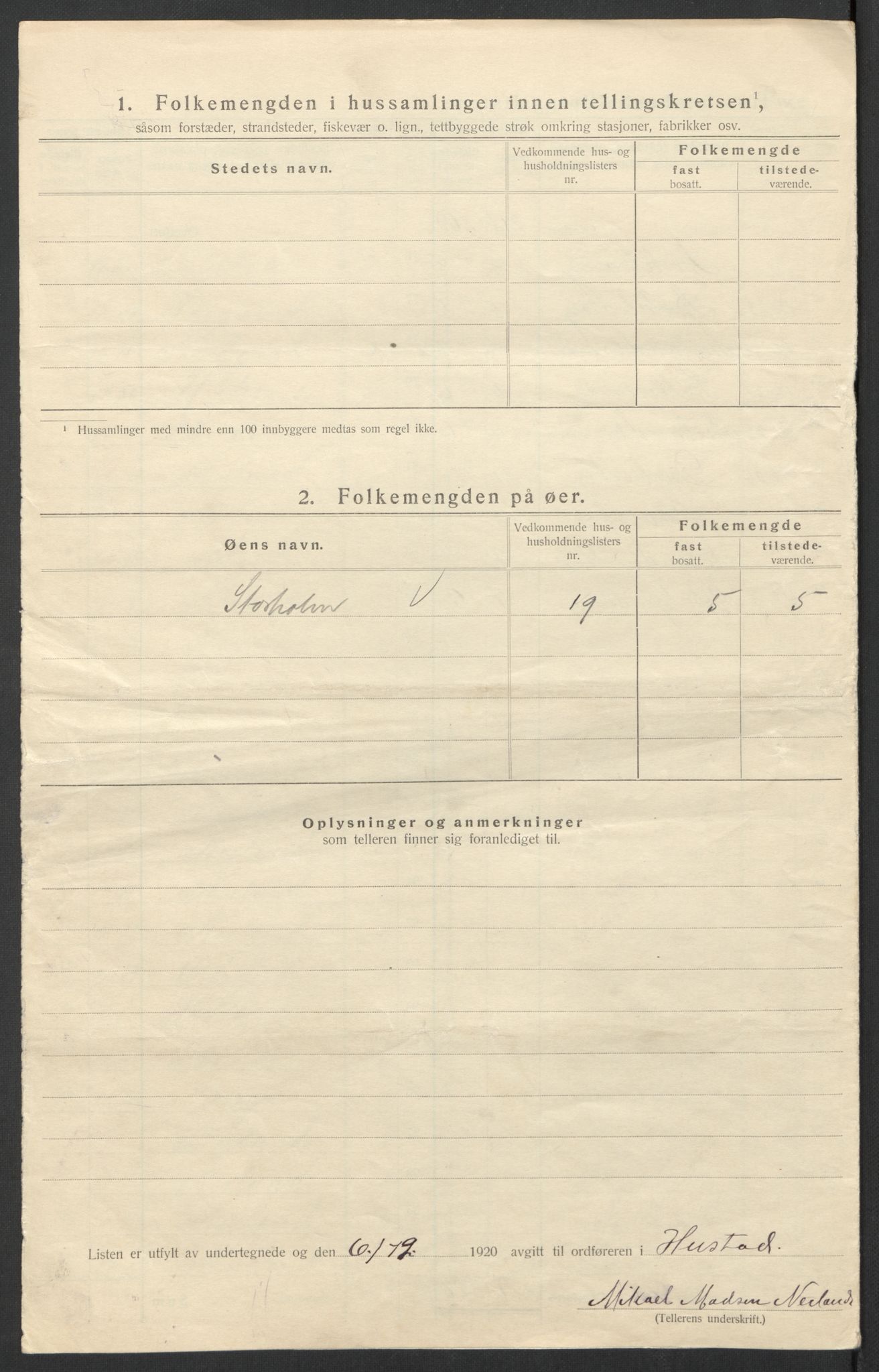 SAT, Folketelling 1920 for 1550 Hustad herred, 1920, s. 17