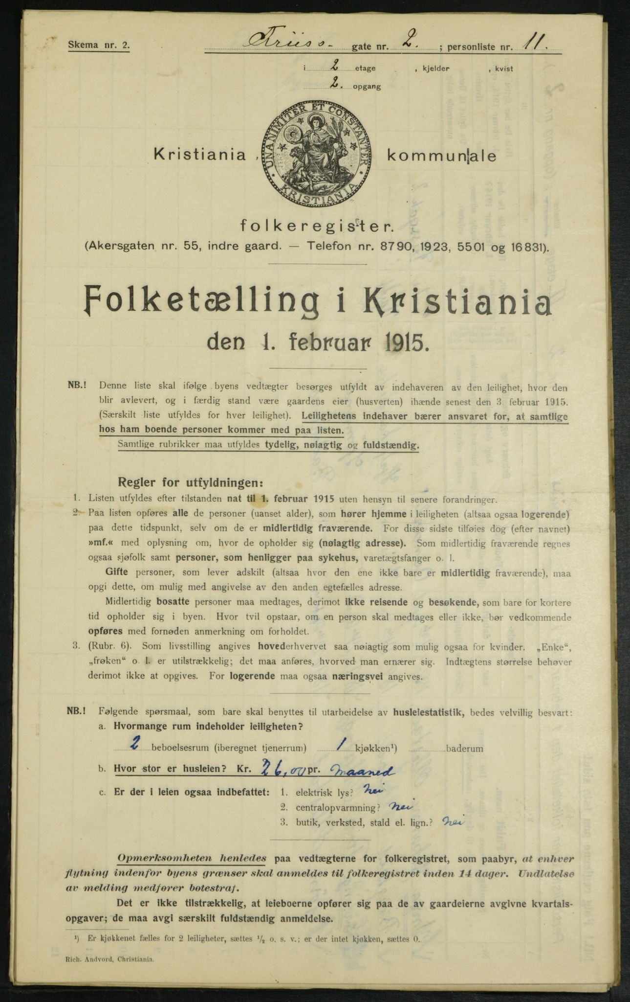 OBA, Kommunal folketelling 1.2.1915 for Kristiania, 1915, s. 26452