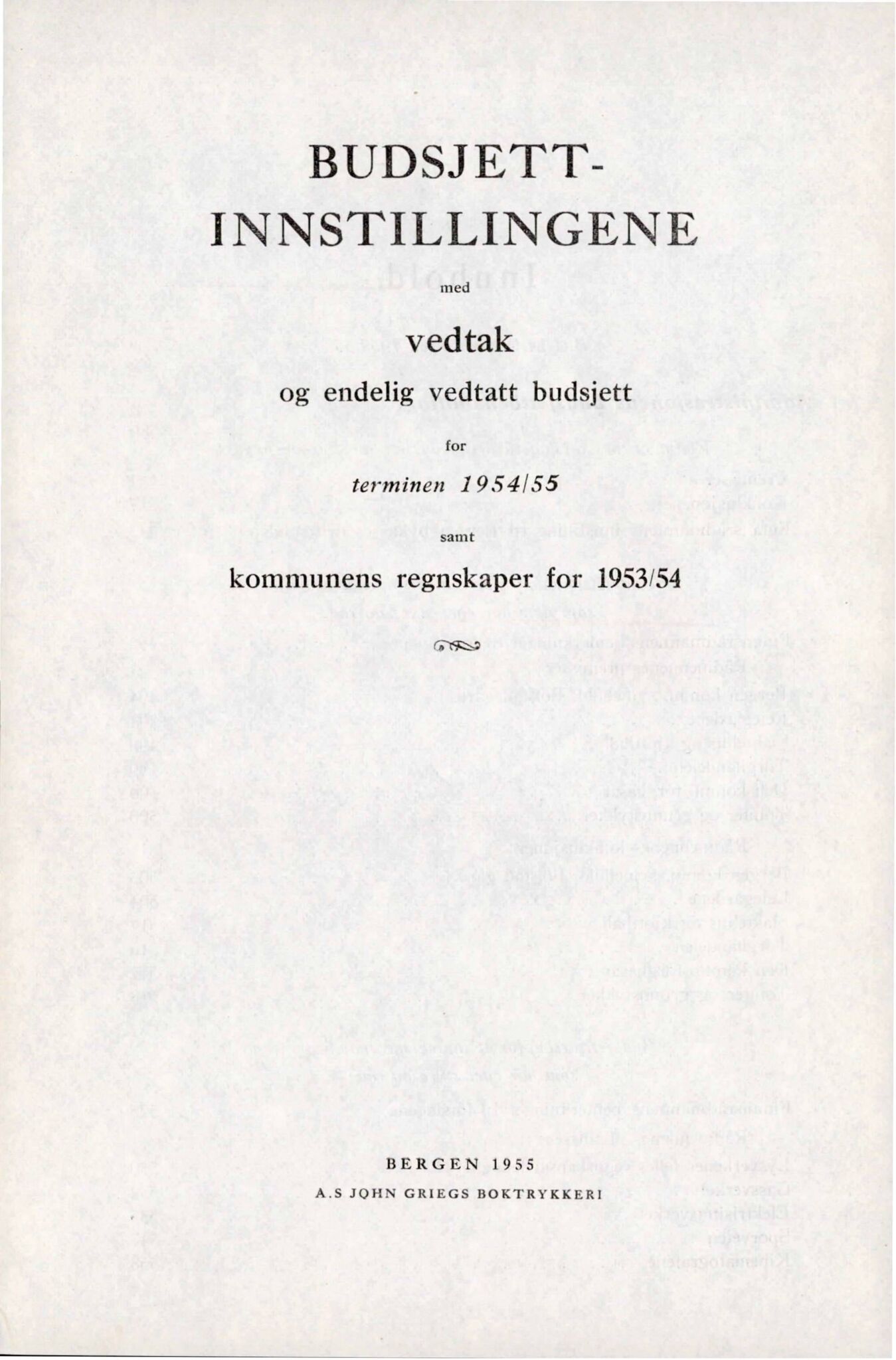 Bergen kommune. Formannskapet, BBA/A-0003/Ad/L0169: Bergens Kommuneforhandlinger, bind II, 1954