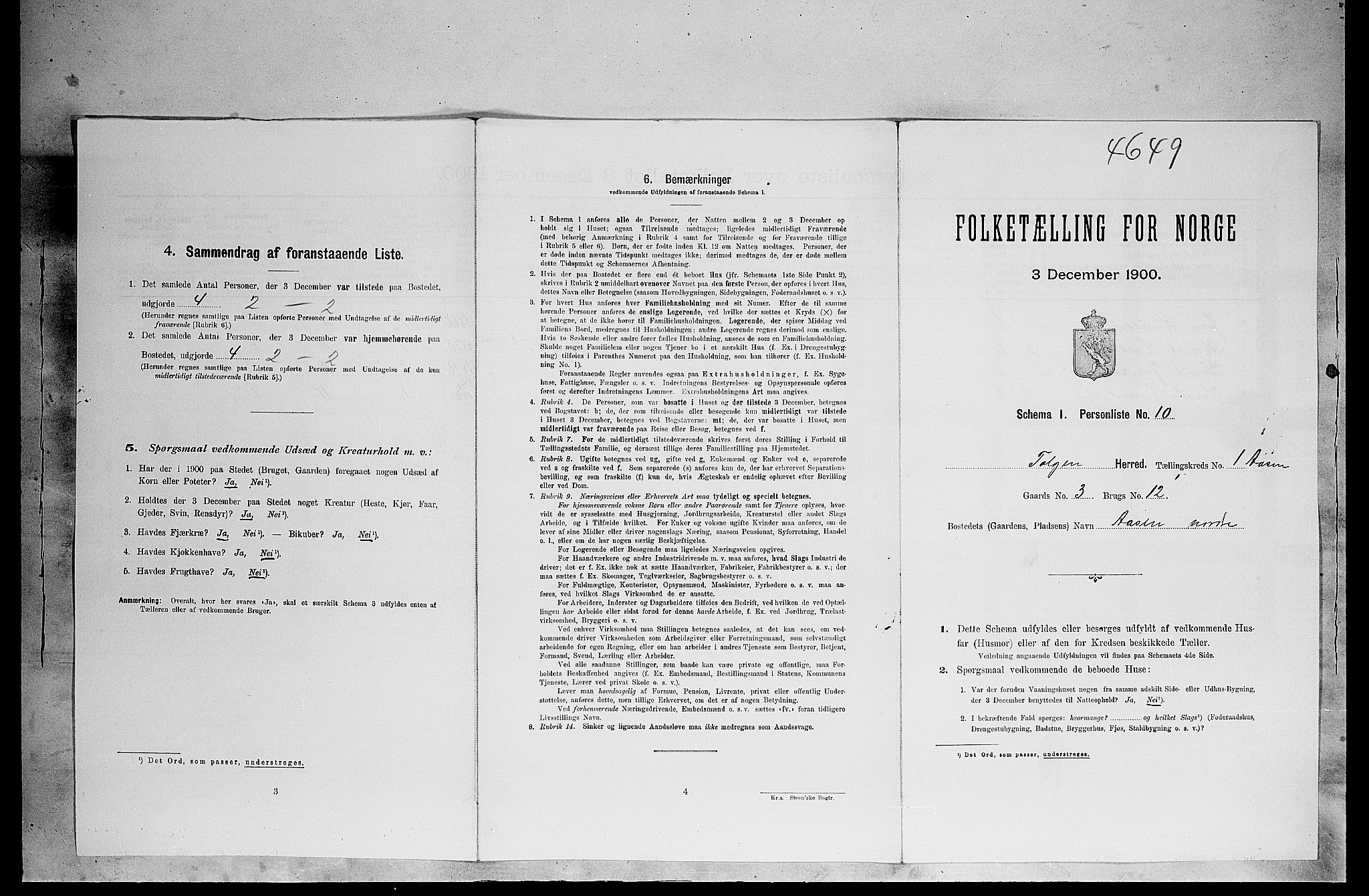 SAH, Folketelling 1900 for 0436 Tolga herred, 1900, s. 139