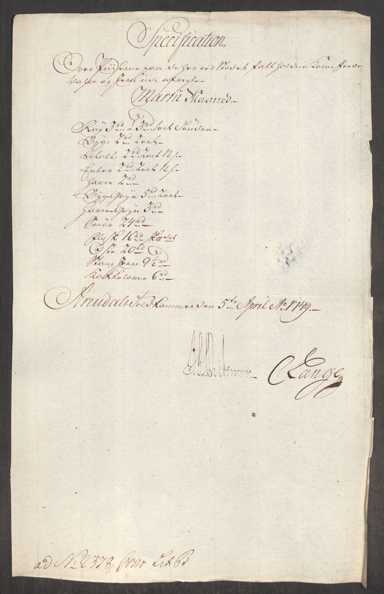 Rentekammeret inntil 1814, Realistisk ordnet avdeling, RA/EA-4070/Oe/L0004: [Ø1]: Priskuranter, 1749-1752, s. 145