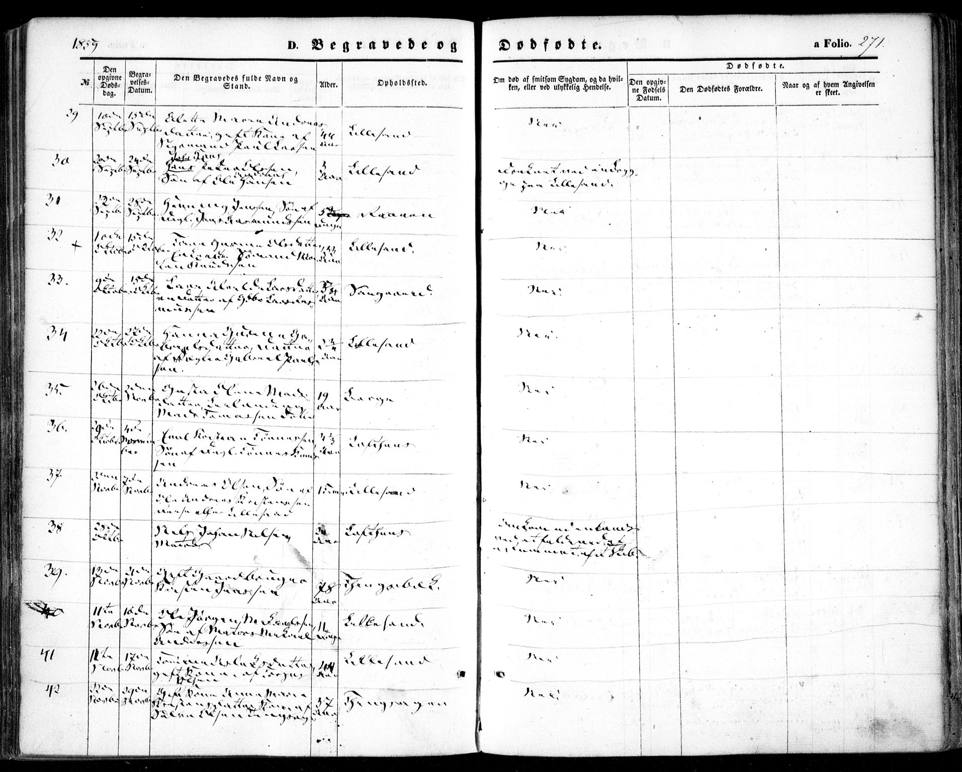 Vestre Moland sokneprestkontor, SAK/1111-0046/F/Fa/Fab/L0007: Ministerialbok nr. A 7, 1859-1872, s. 271