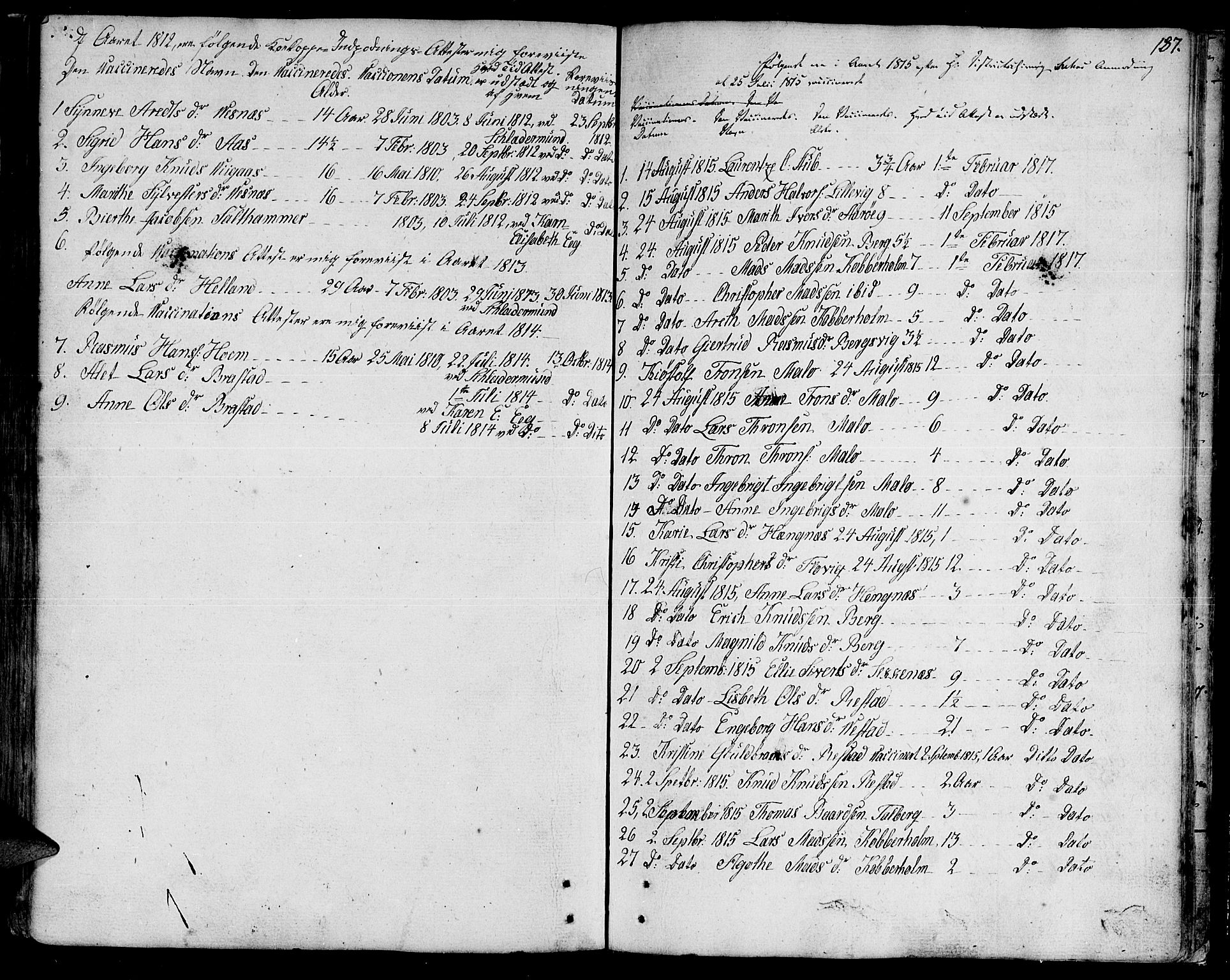 Ministerialprotokoller, klokkerbøker og fødselsregistre - Møre og Romsdal, AV/SAT-A-1454/547/L0601: Ministerialbok nr. 547A03, 1799-1818, s. 187